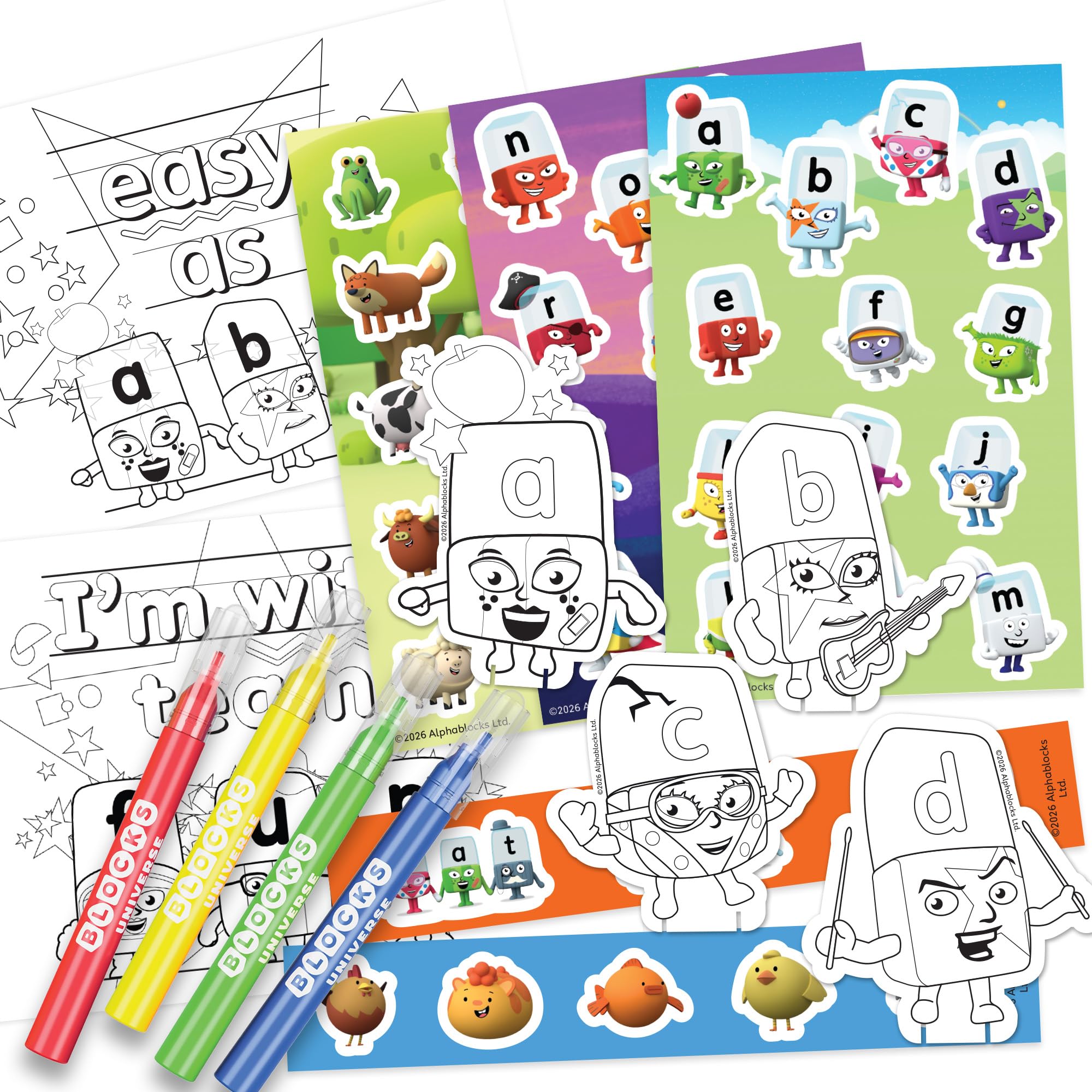 BLADEZ Alphablocks Sticker Activity Set - 40+ Pieces | Cardboard Material