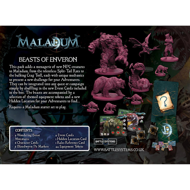 Battle Systems Maladum Beasts of Enveron Expansion - Wandering Monster Supplement