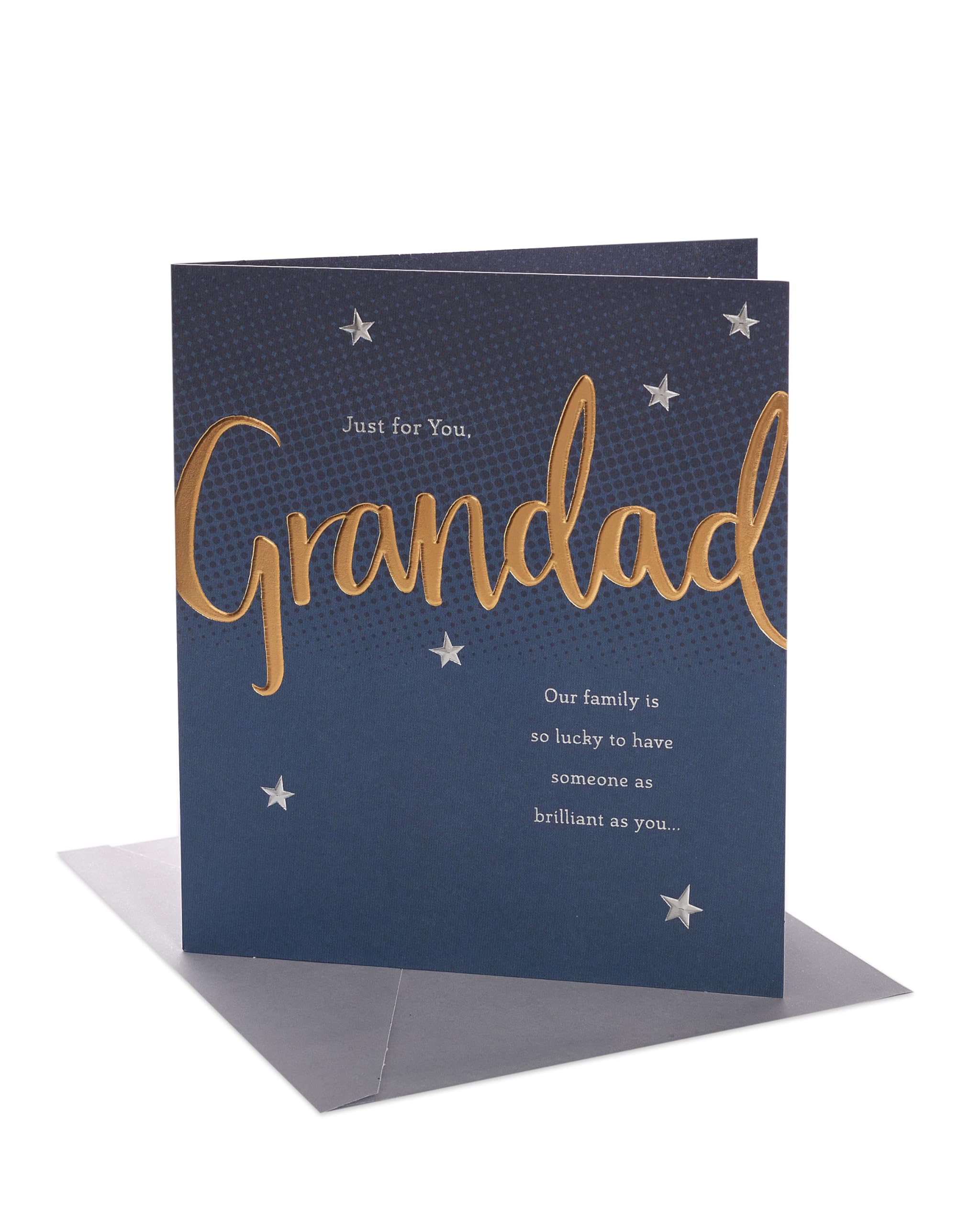 UK Greetings Grandad Birthday Card | Gold & Silver Foil Detailing | 165 x 190 mm