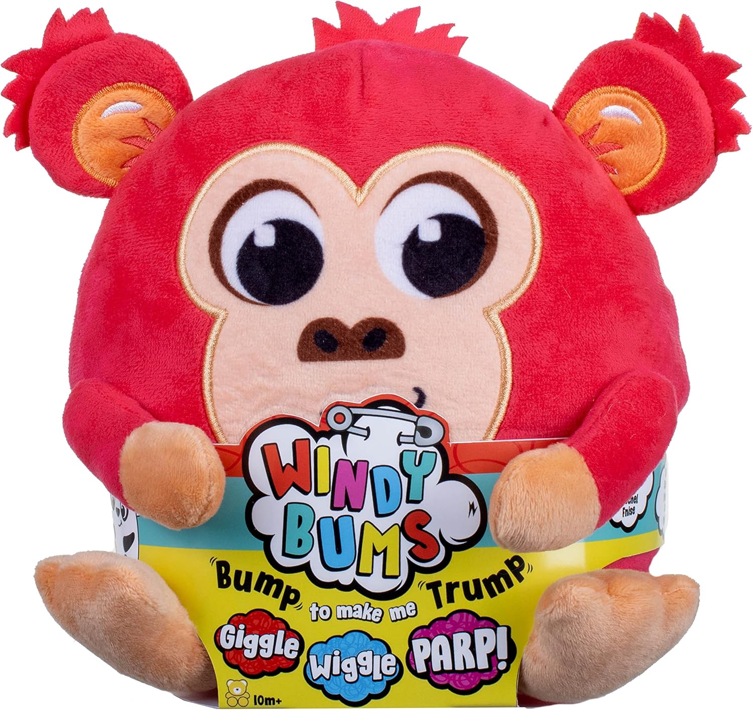 Windy Bums Monkey - Farting Plush Toy with Jiggling Movement, 6 Months+