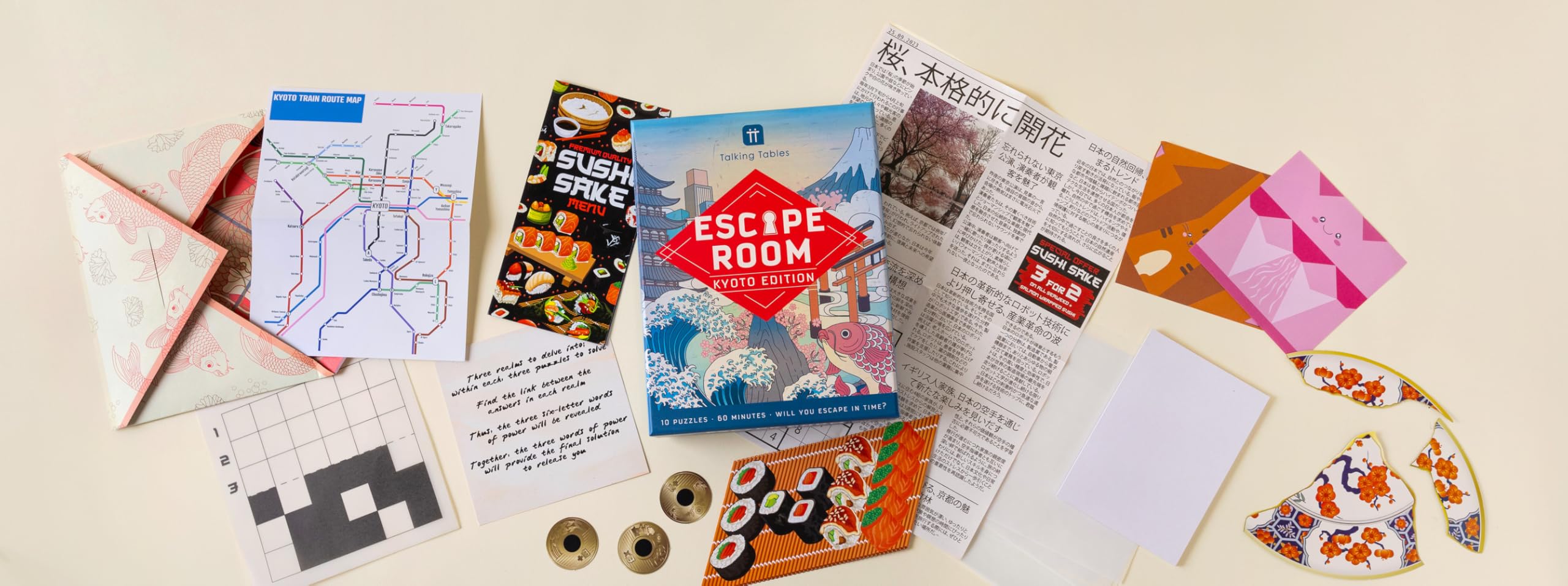 Talking Tables Host Your Own Escape Room Game Kyoto Edition - Interactive Puzzle Game for Families 8