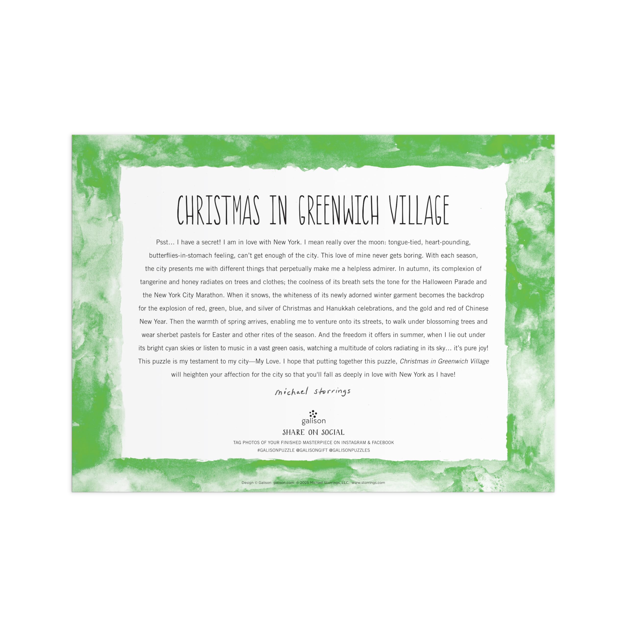 Galison Christmas in Greenwich Village – 1000 Piece Michael Storrings Jigsaw Puzzle 11