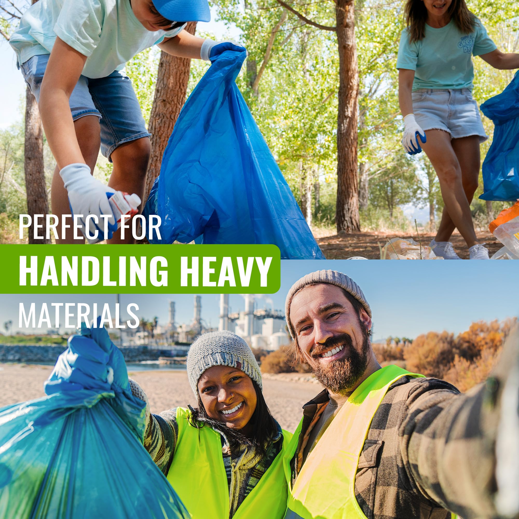 EcoBag Heavy Duty Rubble Bags - 30L Capacity, 80 Microns, Recyclable | 6 Pack Blue 6