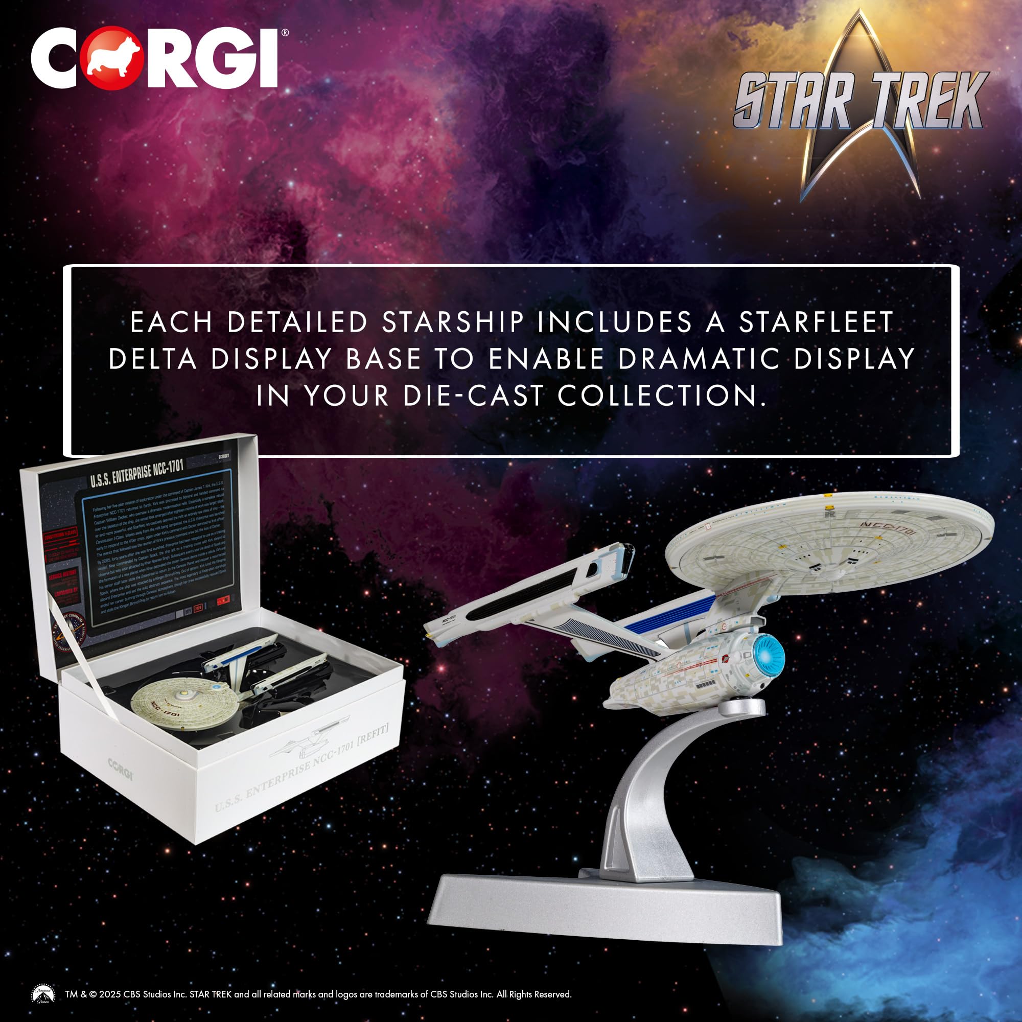 Corgi CC98001 Star Trek USS Enterprise NCC-1701 Refit Model - Constitution II-Class Diecast Display (Star Trek II: The Wrath of Khan)