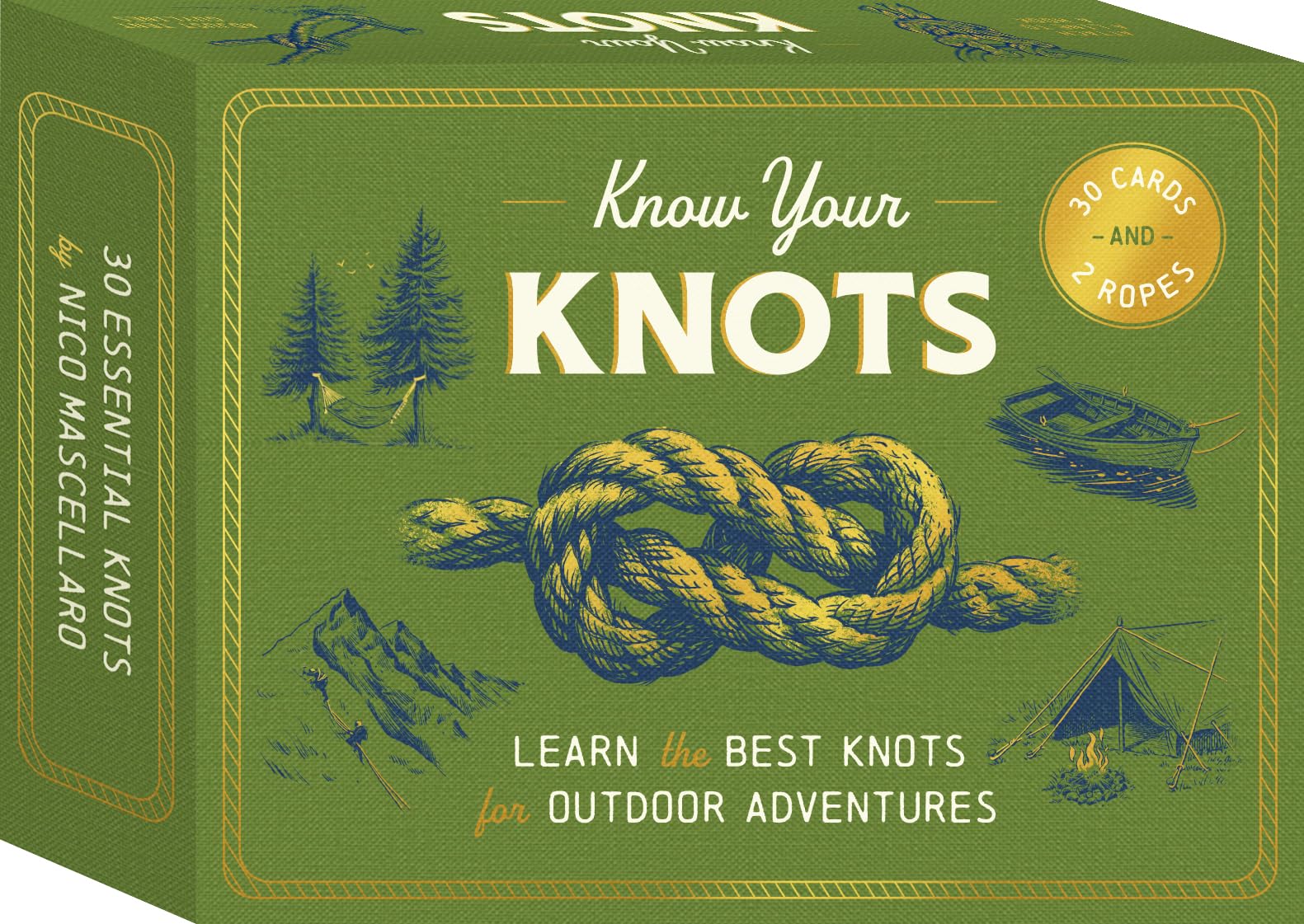 Kaddo Know Your Knots - Learn Essential Knots for Outdoor Adventures | 30 Instruction Cards, 2 Practice Ropes 1