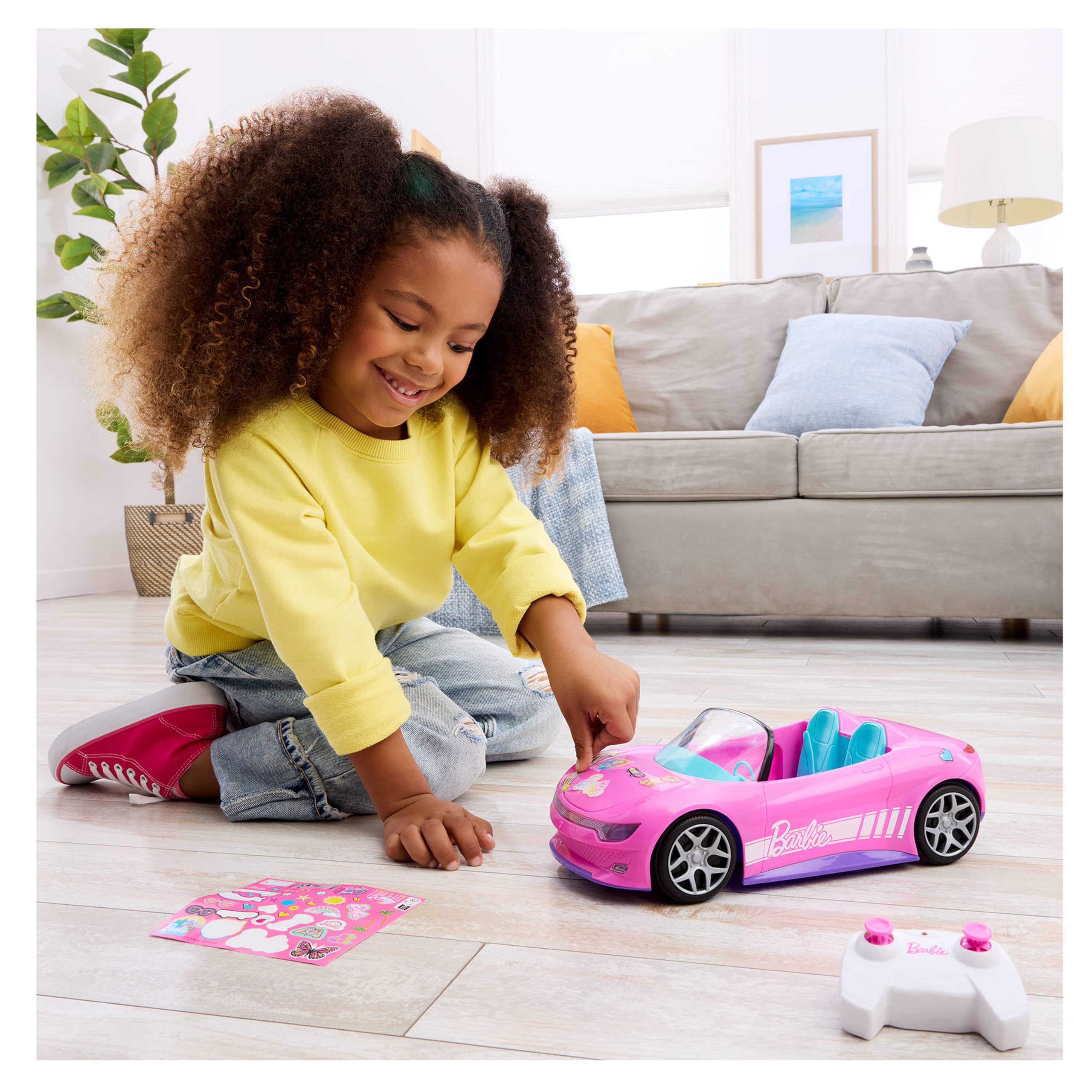Hot Wheels Barbie RC Convertible - Pink, 2-Doll Capacity, Ages 4+ 2