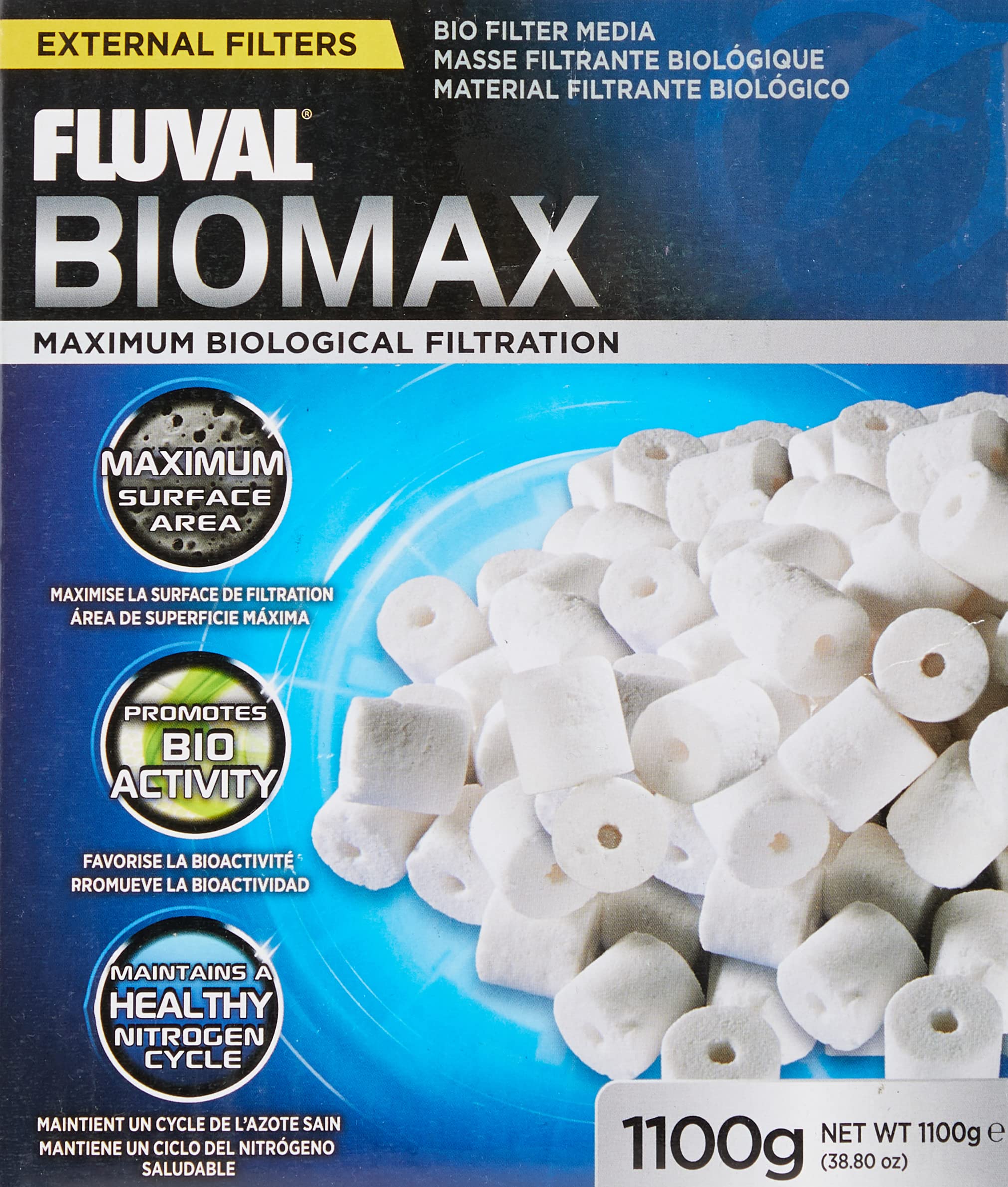 Fluval Biomax Biological Filter Media - 1100g Ceramic Granules for Freshwater & Saltwater Aquariums 1