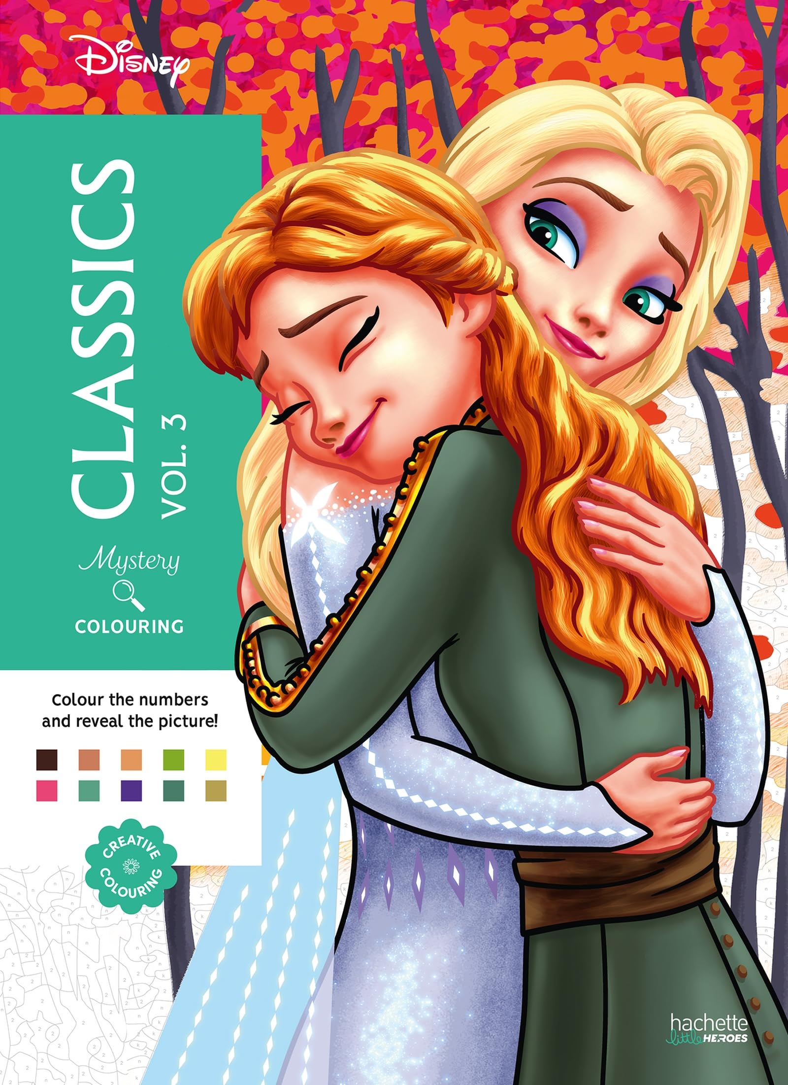HACHETTE HEROES Mystery Colouring - Classics Vol 3: Reveal iconic Disney characters with colour codes | 128 Pages | English & French Language 1