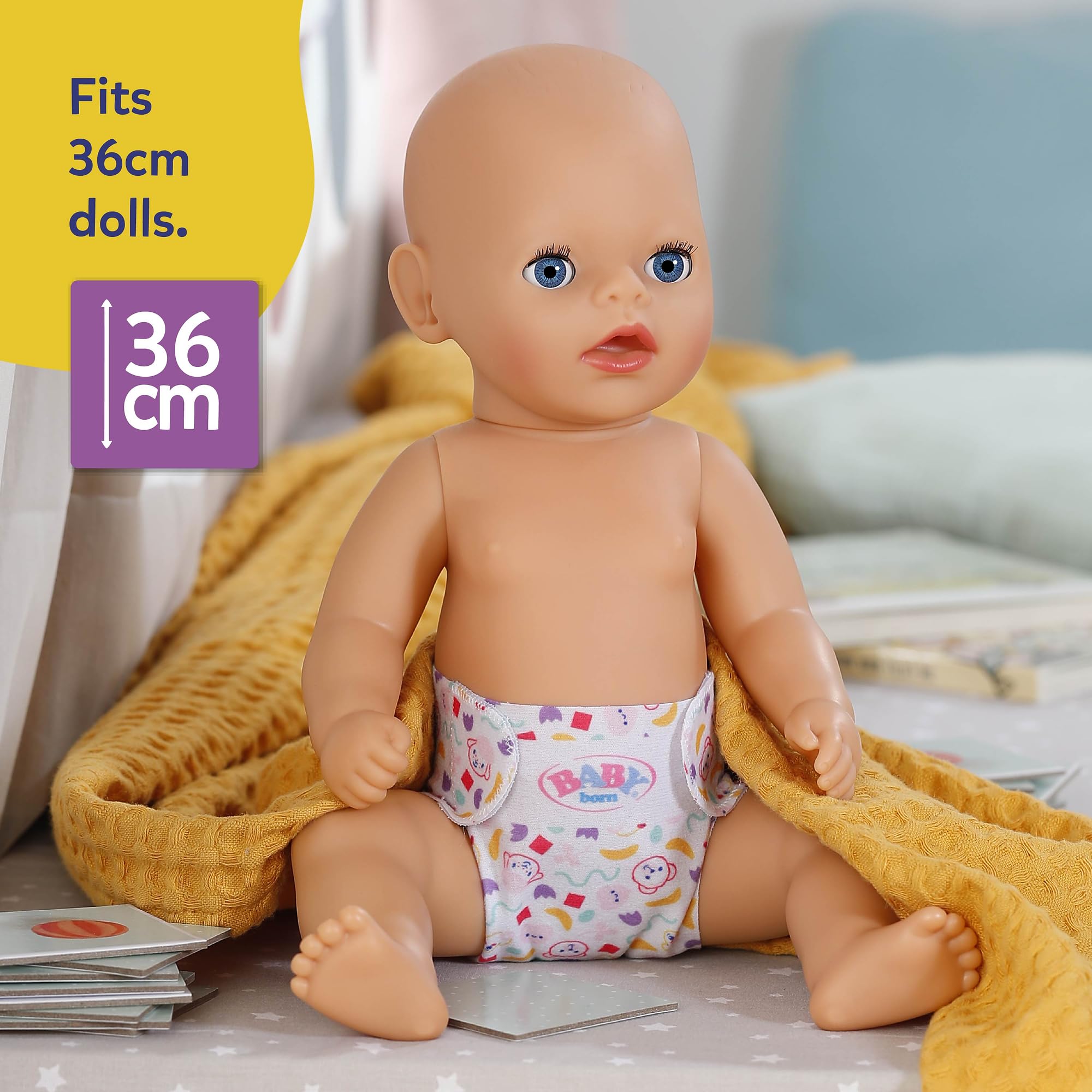 BABY born Diapers - 2 Reusable Cloth Diapers for 36cm Dolls | Polyester 7