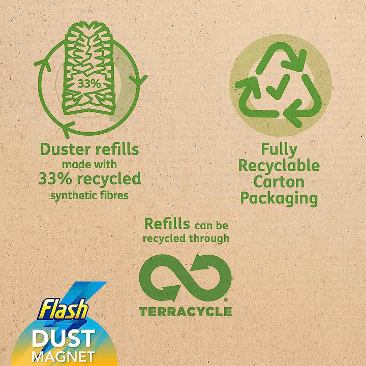 Flash - Duster Dust Magnet Refills 25 Pack for Effective Dust, Hair & Allergen Removal