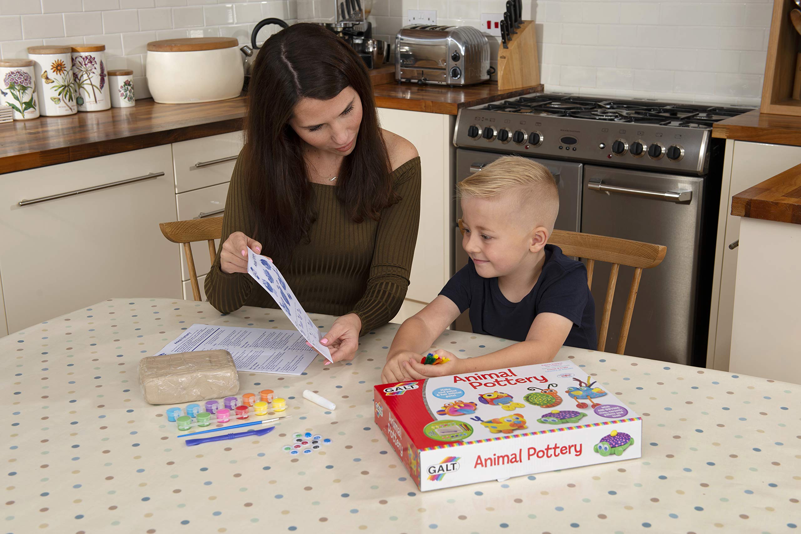 Galt Animal Pottery Kids' Craft Kit - Air-Drying Clay Set for Ages 6+