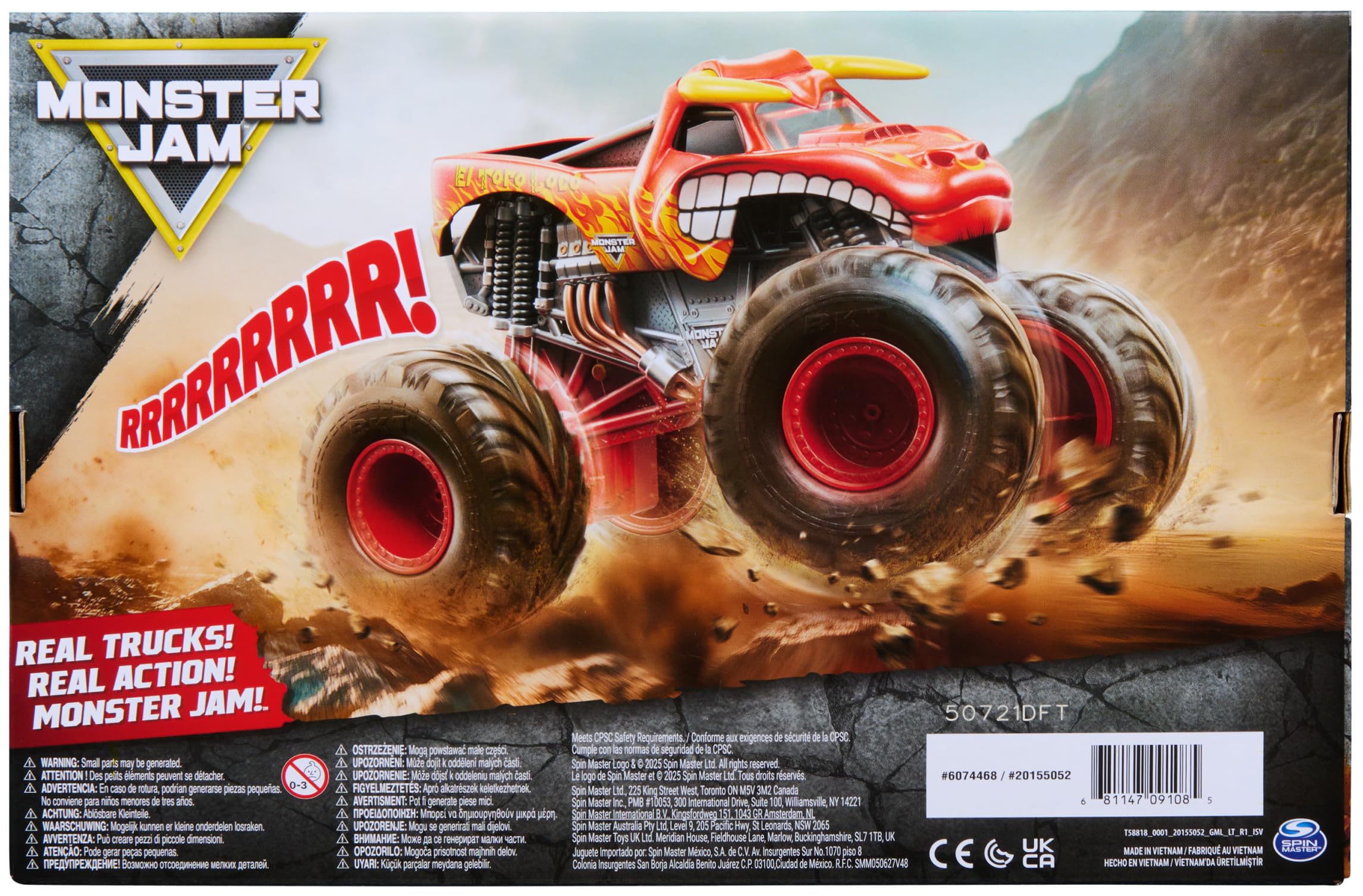 Monster Jam Rev ‘N Roar El Toro Loco 1:15 Scale Monster Truck with Sound Effects | 4WD 7