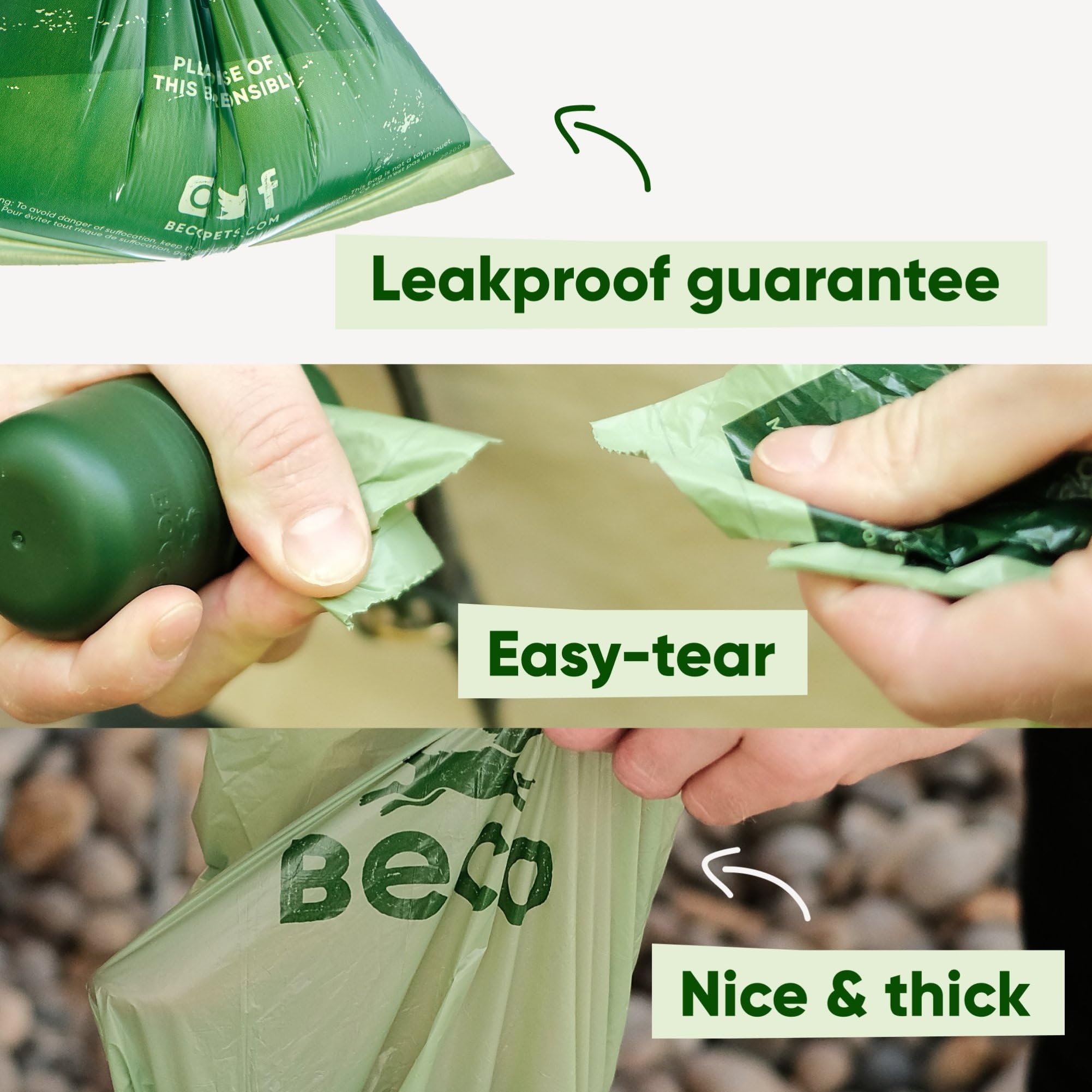 Beco Strong & Large Poop Bags - 300 Bags (XL Roll) - Unscented Dog Poo Bags with Dispenser 4