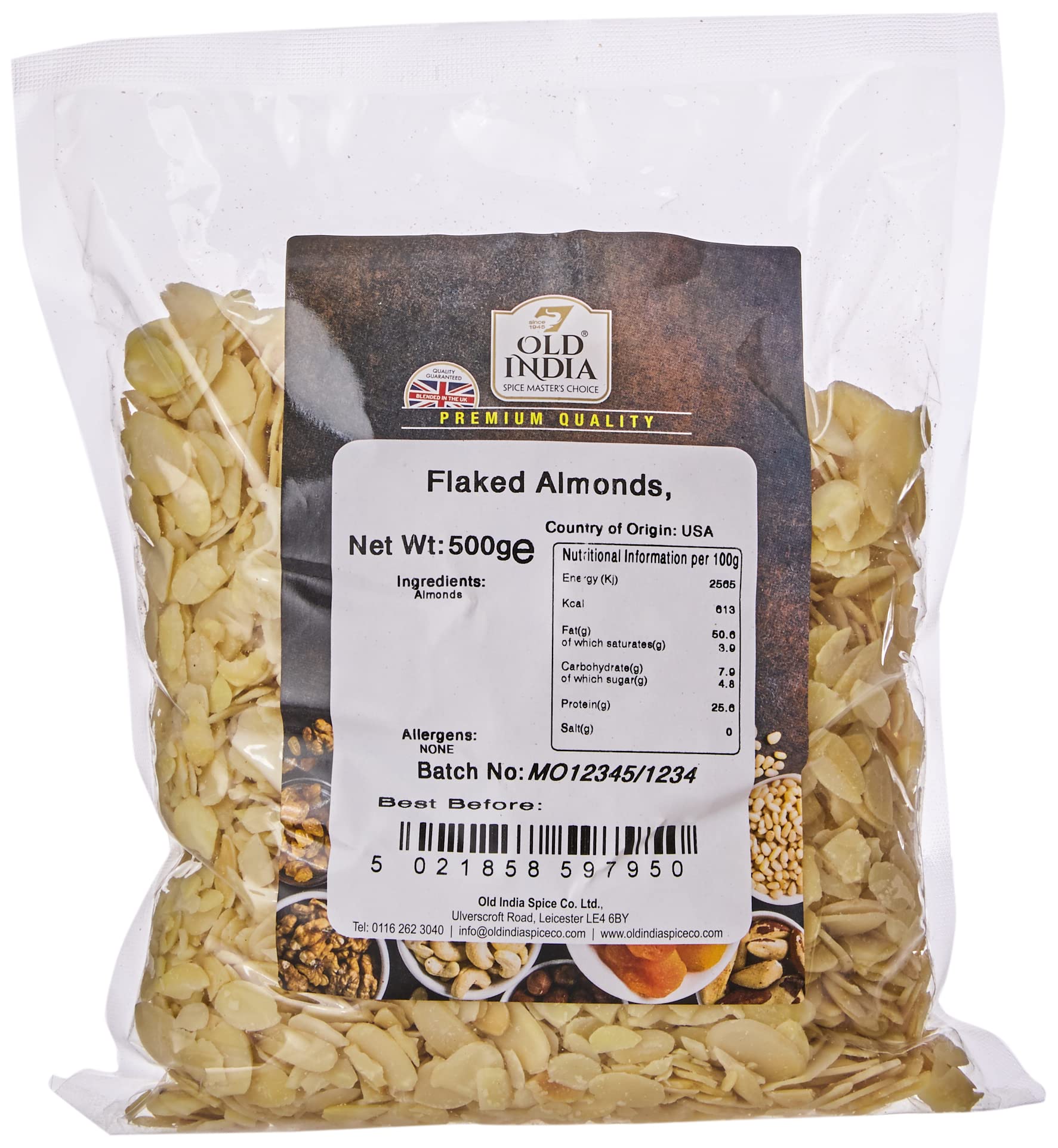 Old India Flaked Almonds - 100% Natural, Additive-Free | 500g 1