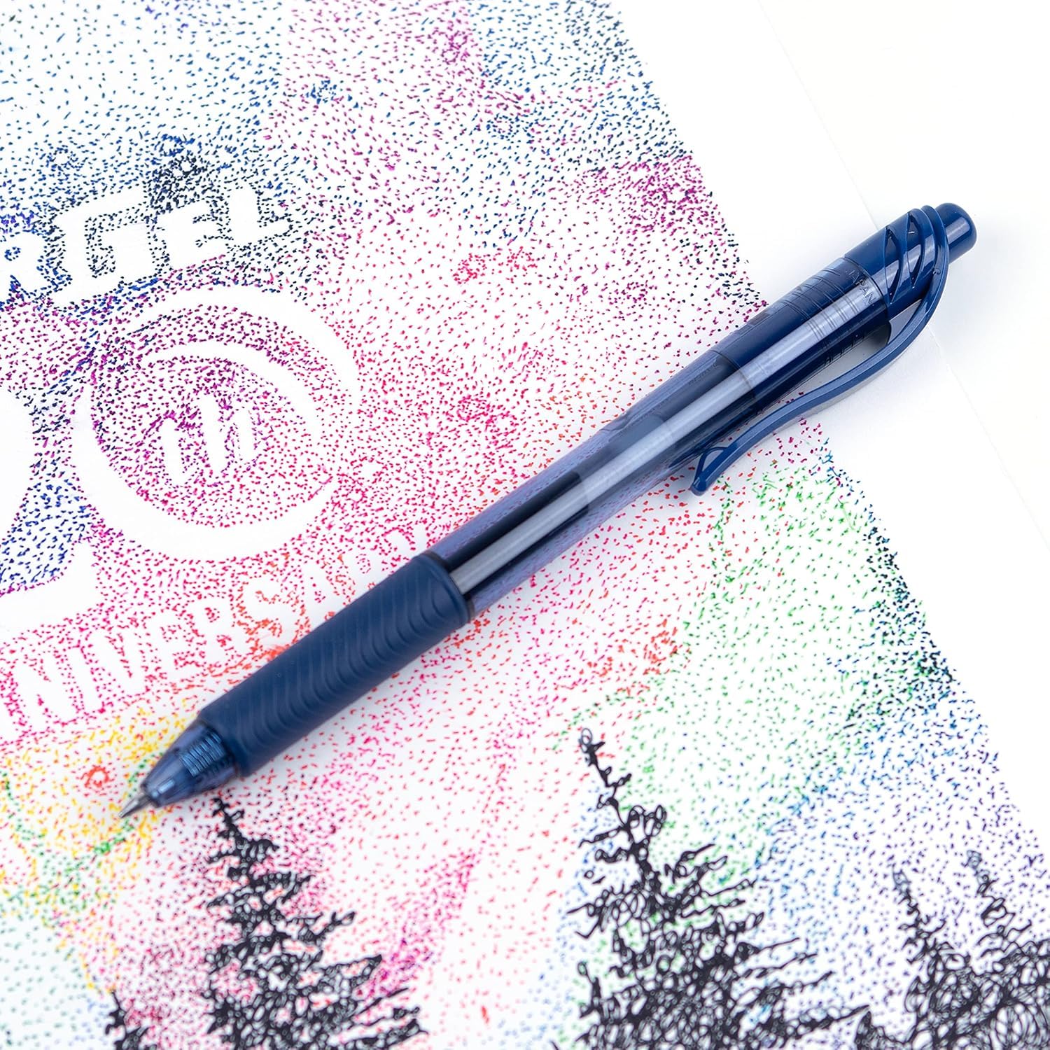 Pentel EnerGel X Retractable Gel Pen - 0.7mm Tip - Blue Black Ink - Pack of 12 7