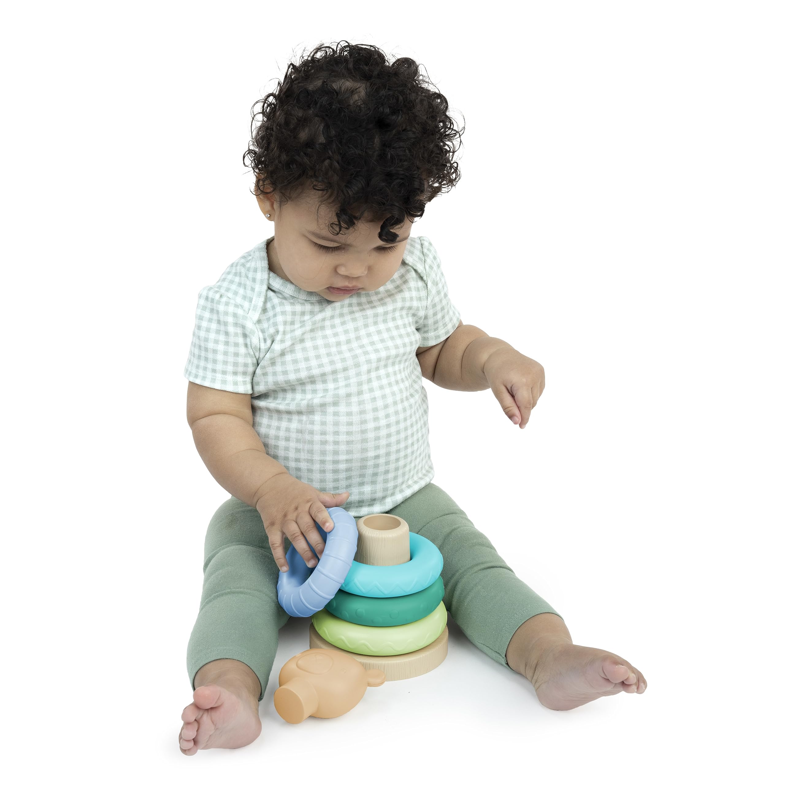 Ingenuity Cutie Stacks - Nate the Bear Stacking Toy for Ages 6 Months and Up 4