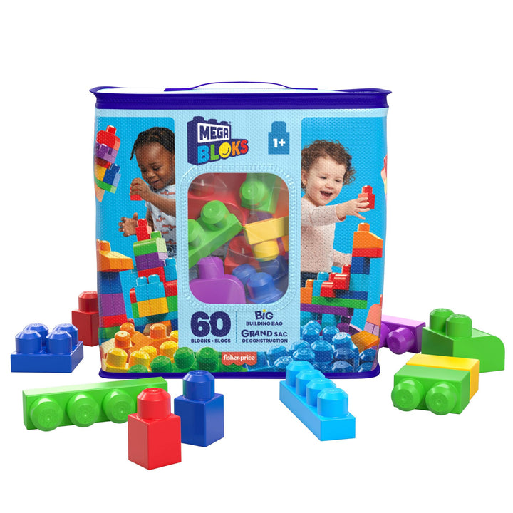 Mega Bloks DCH55 Borsa da Edificio Grande, Blu 60 Pezzi