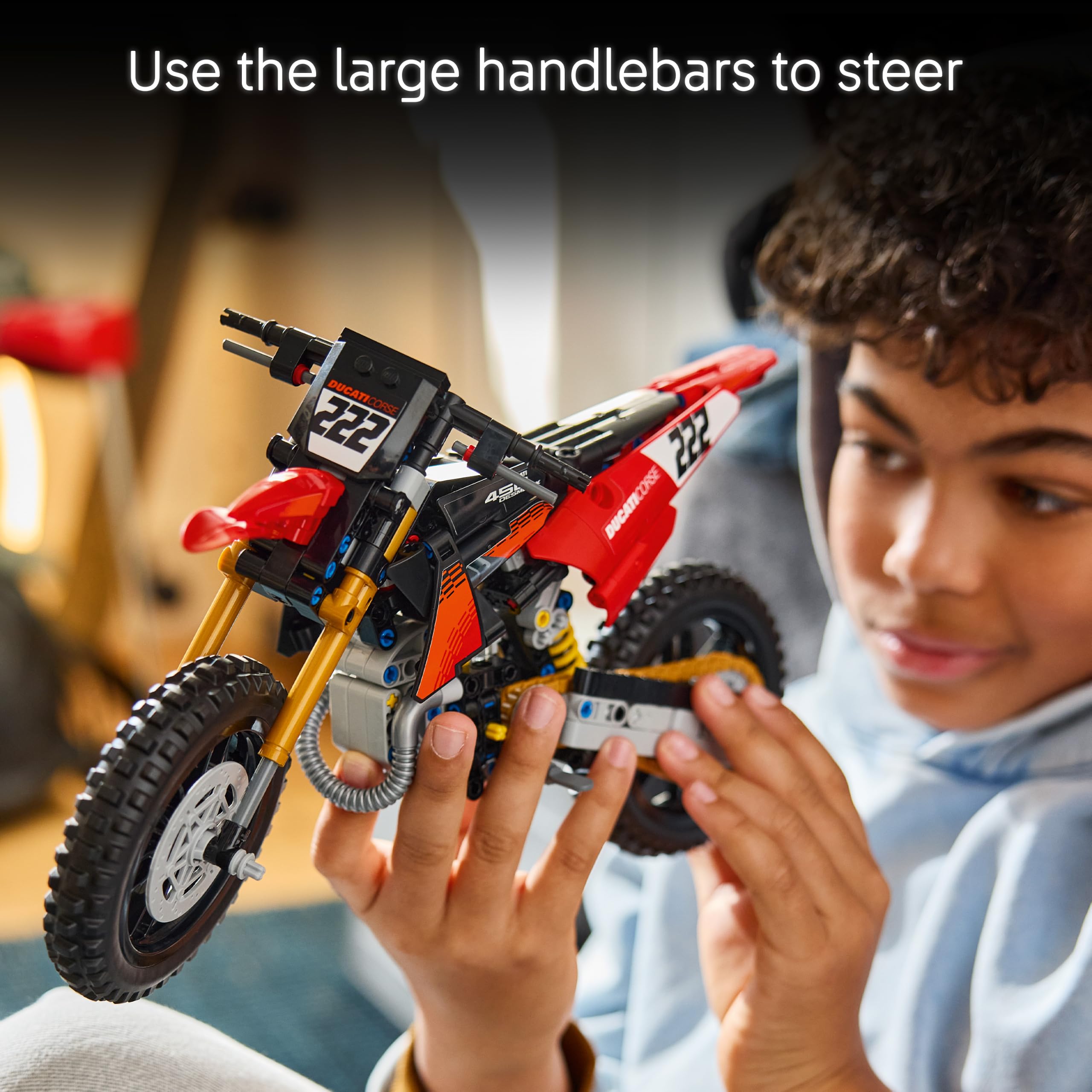 LEGO Technic Ducati Desmo450 MX Factory Motorcycle Building Set - Realistic Engine & Suspension | Ages 10+ 4