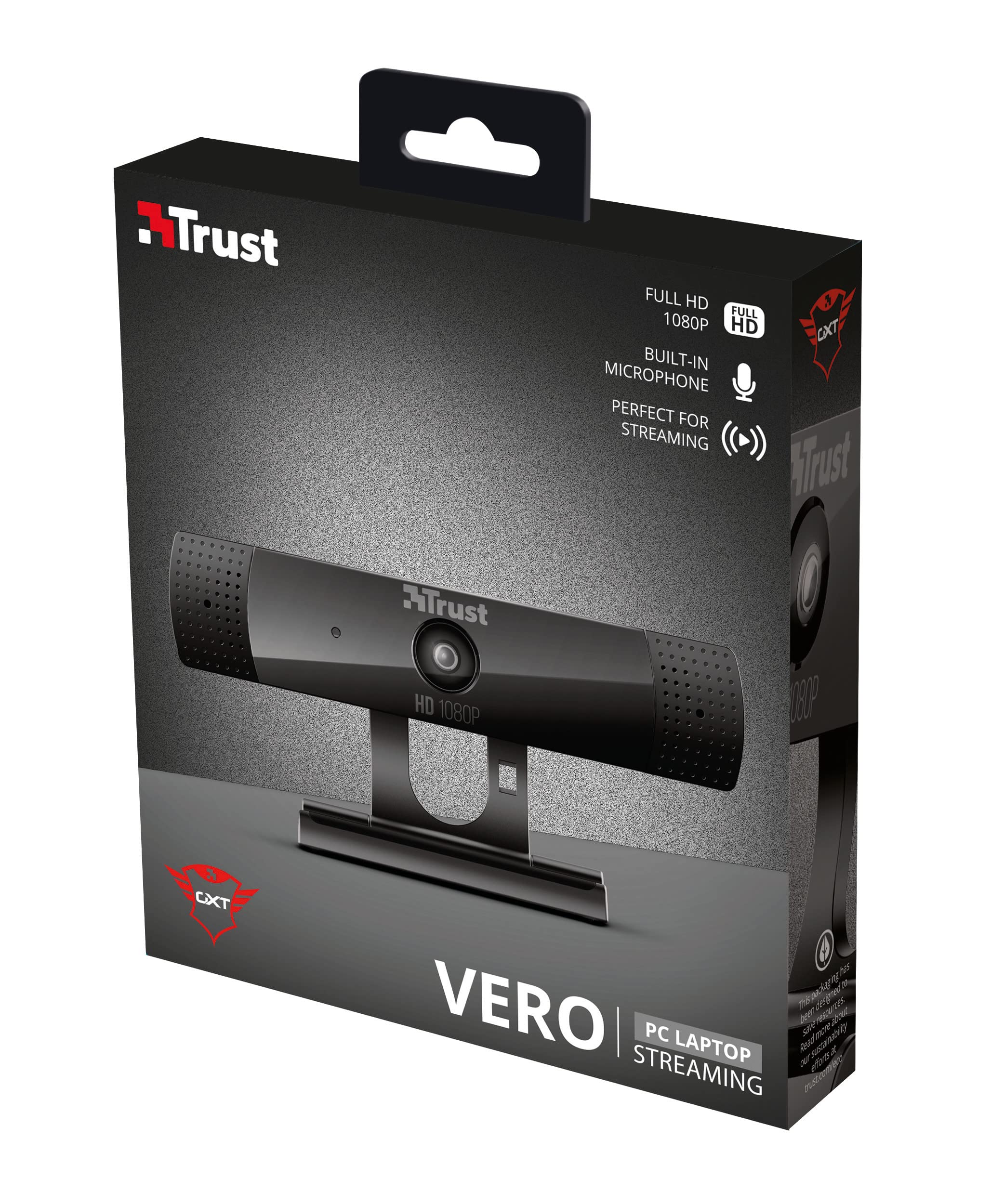 Trust Gaming GXT 1160 Vero Full HD 1080p Webcam with Built-in Microphone | Fixed Focus | USB 9