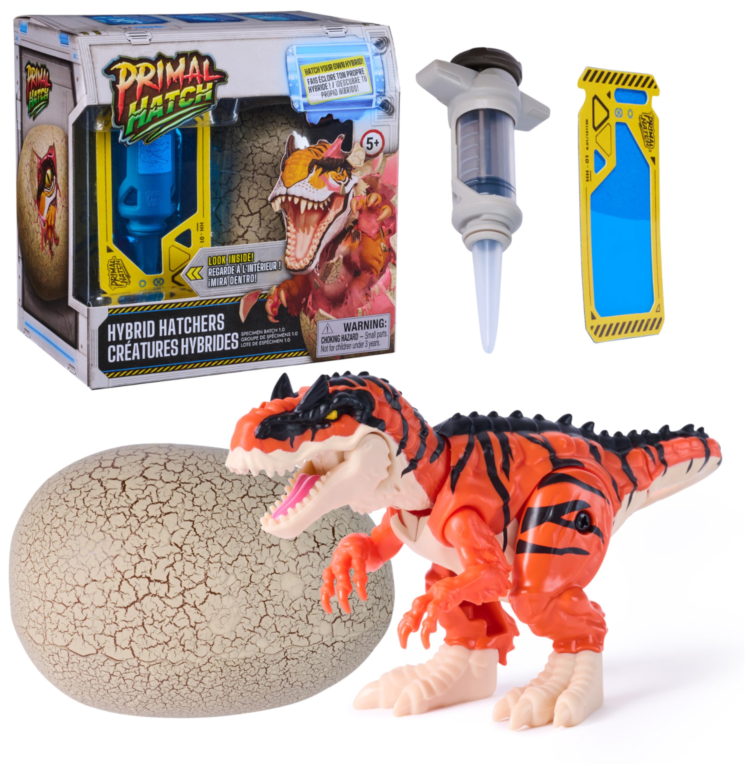 Primal Hatch Hybrid Hatchers Toy Dinosaur & Egg | 3-Inch Action Figure | Multicolor
