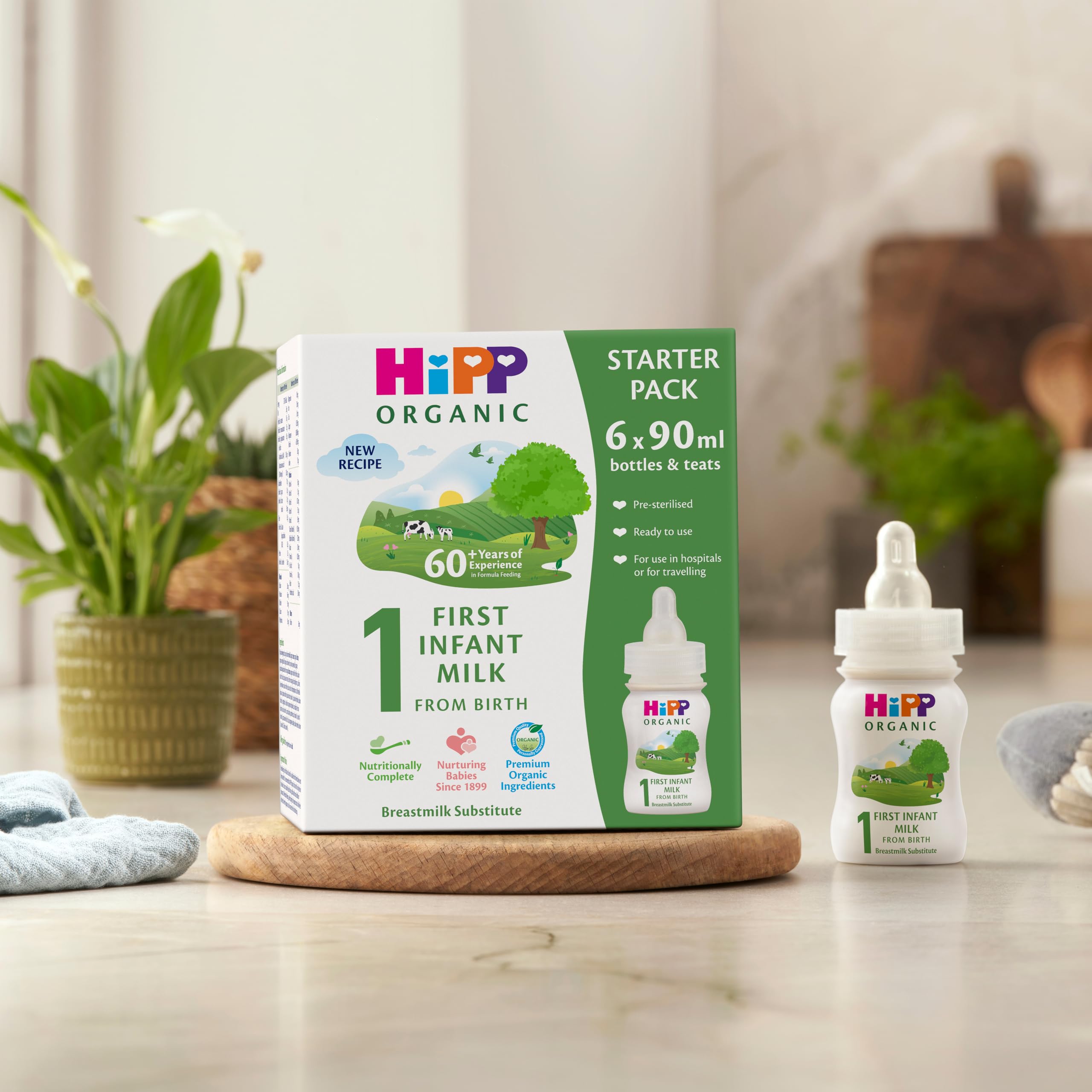 HiPP Organic First Infant Ready to Feed Liquid Baby Formula Starter Pack | Suitable from Birth | 6 x 90ml Bottles 3