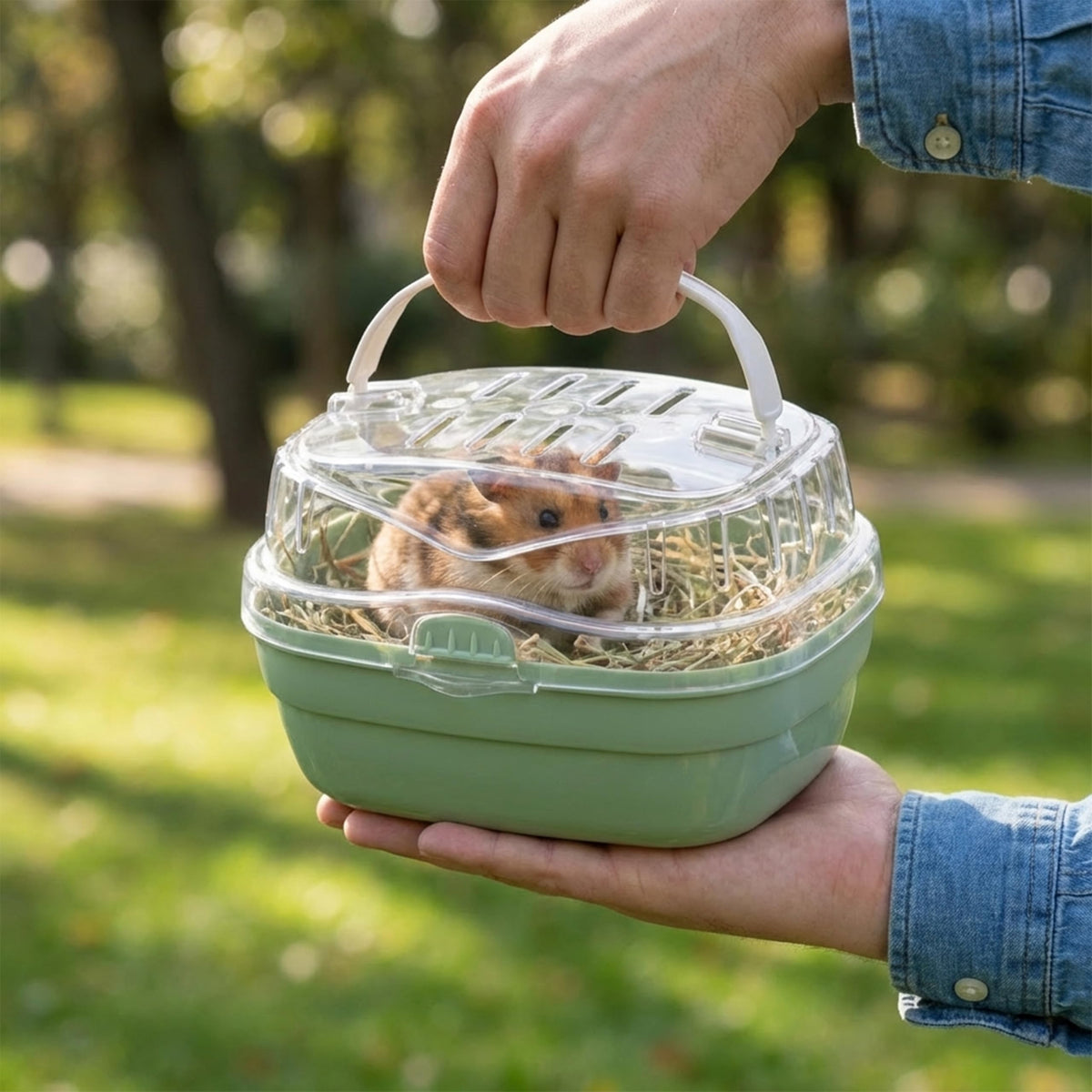 Ferplast Aladino Small Pet Carrier - Green | Plastic | 0.5 kg Max Weight