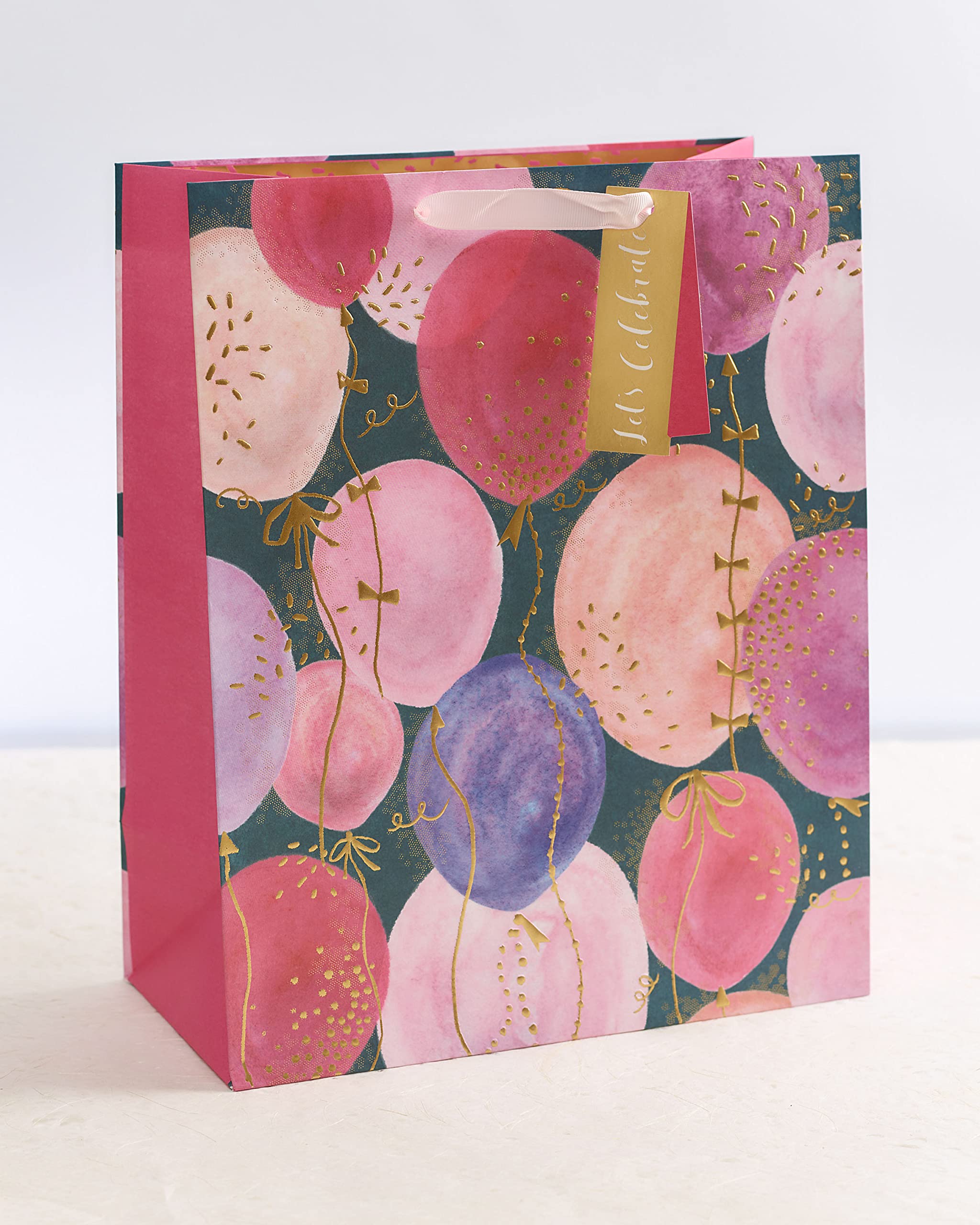 UK Greetings Large Gift Bag for Her/Friend - Pink Balloons Design | FSC Certified Paper 2