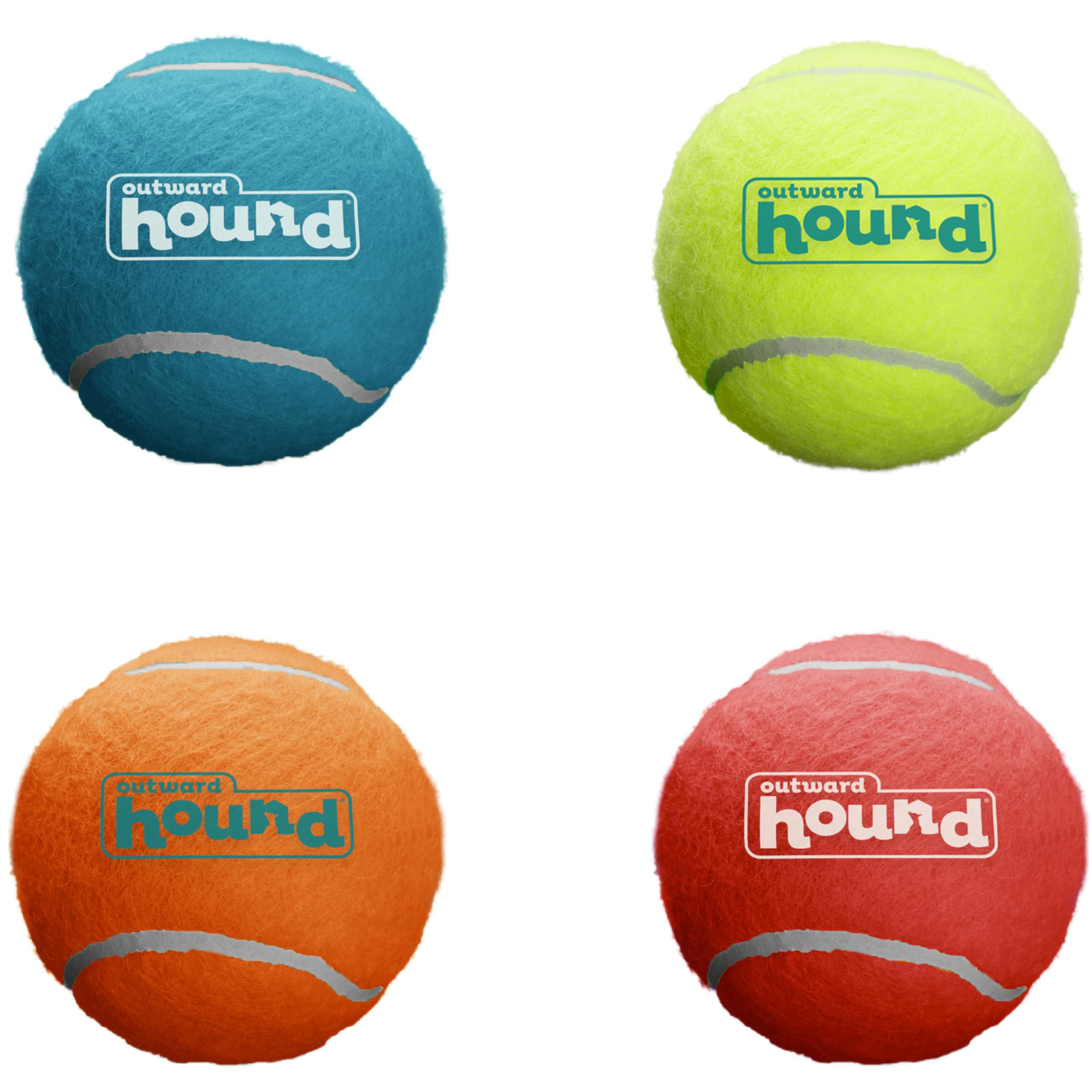 Outward Hound Squeaker Ballz Fetch Dog Toy - Small Size, 4 Pack | Natural Rubber