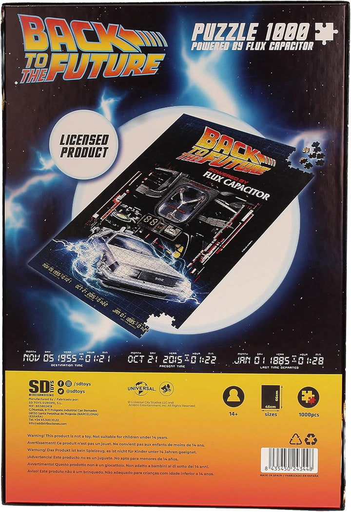 Back to the Future 1000-Piece Jigsaw Puzzle - Powered by Flux Capacitor, Ages 14+