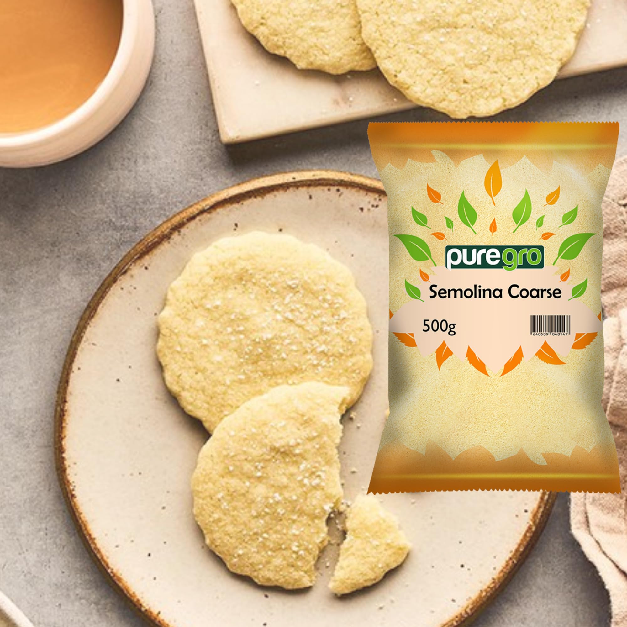Puregro Coarse Semolina Flour - 100% Natural Durum Wheat | 500g Pack 3
