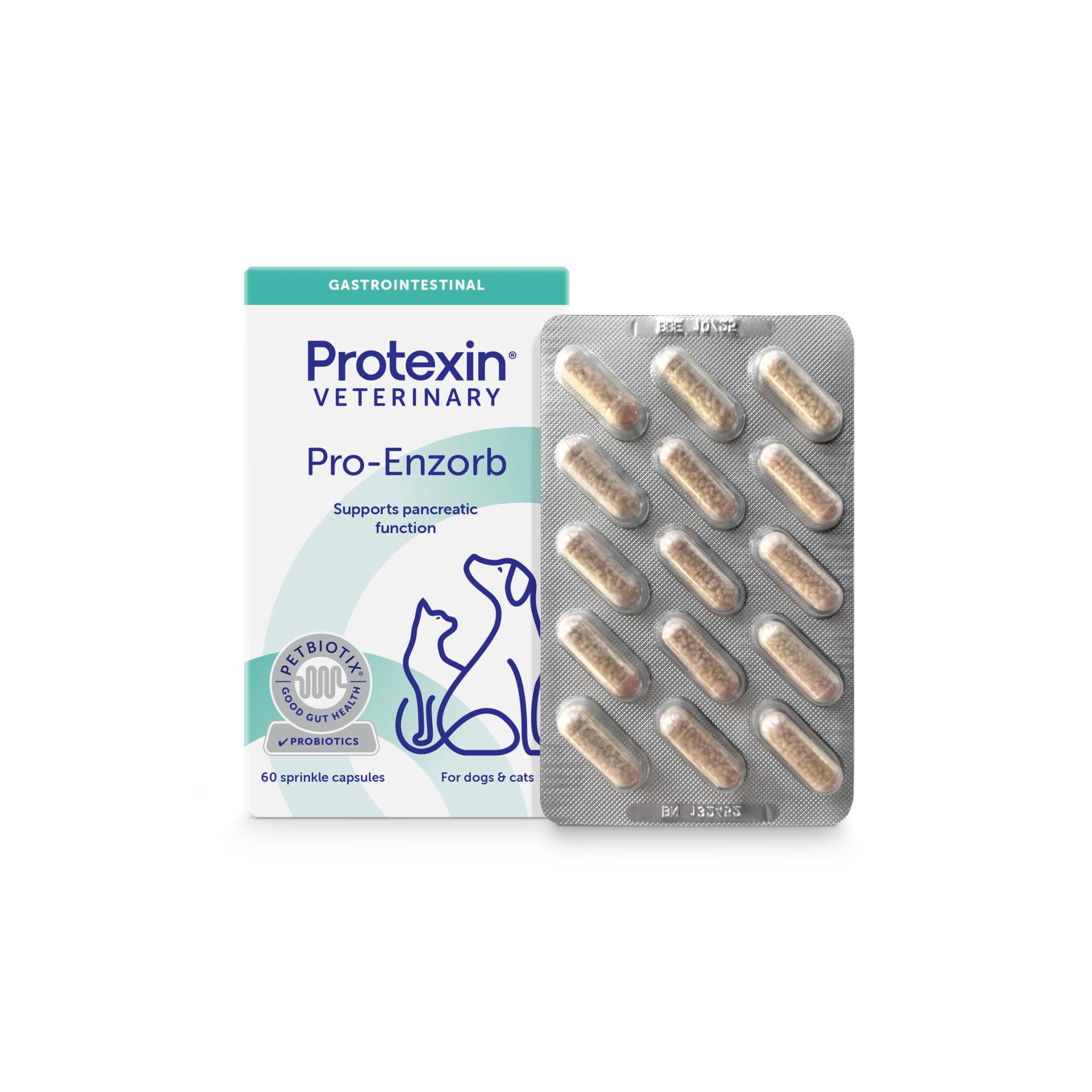 Protexin Veterinary Pro-Enzorb Digestive Supplement for Dogs & Cats | Enzyme & Probiotic Formula