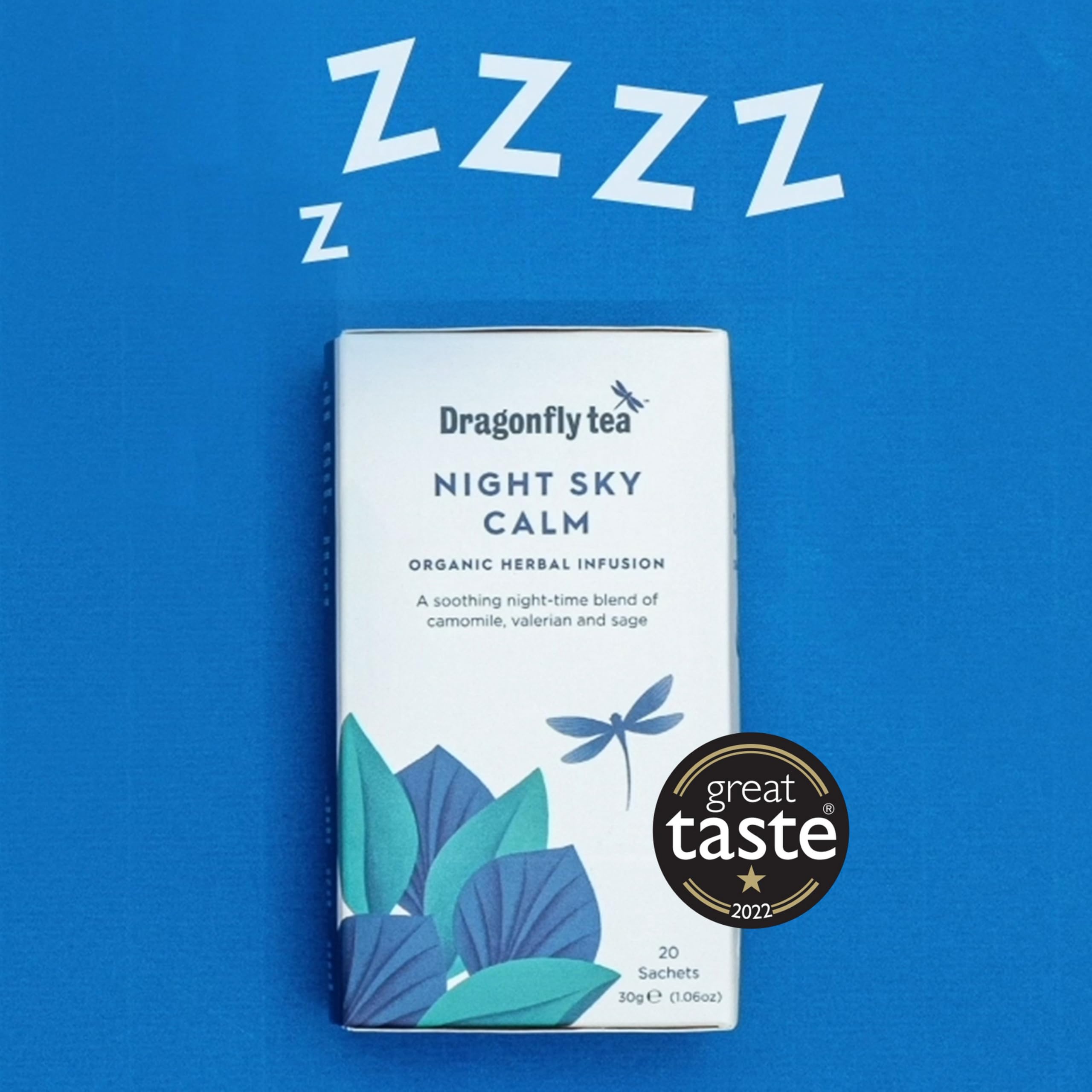 DRAGONFLY Night Sky Calm Tea - Organic Sleep Aid with Camomile & Valerian | 80 Compostable Teabags 4