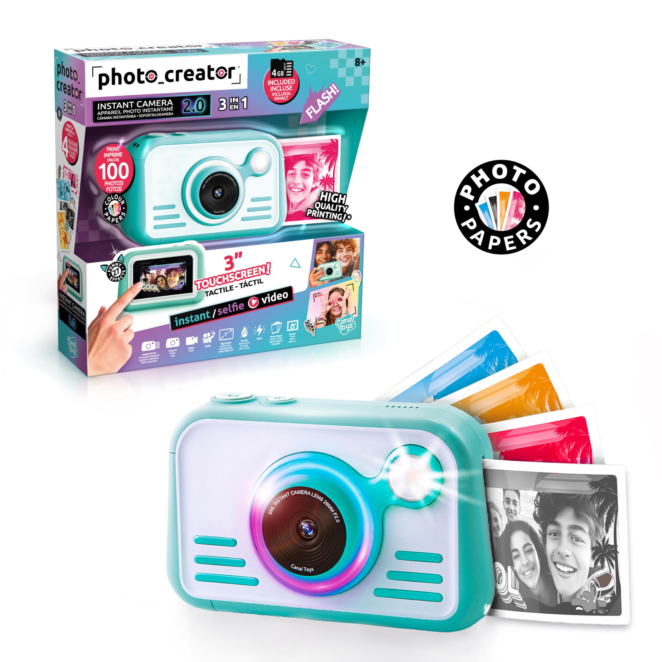 Photo Creator Instant Print Camera 2.0 - 32MP Digital Camera with 3" Touchscreen & Real Photo Prints 9