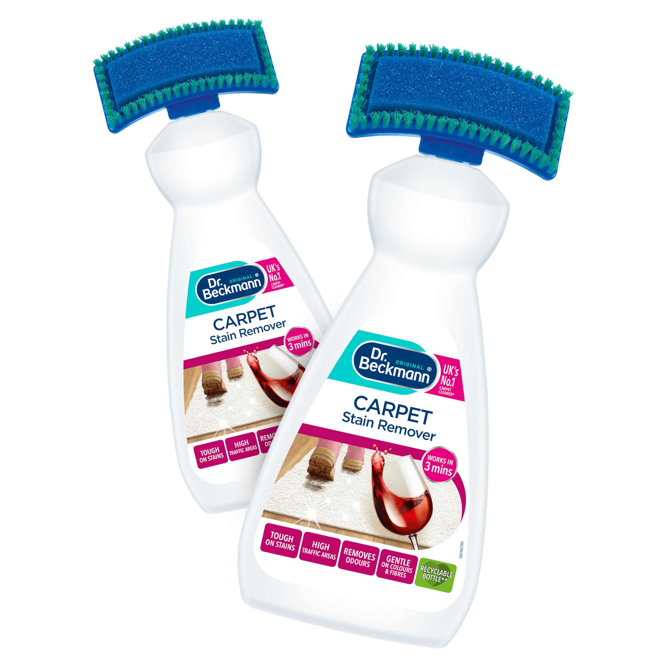 Dr. Beckmann Carpet Stain Remover - Oxy-Powered Formula for Quick Stain & Odour Removal | 2 x 650 ml 1