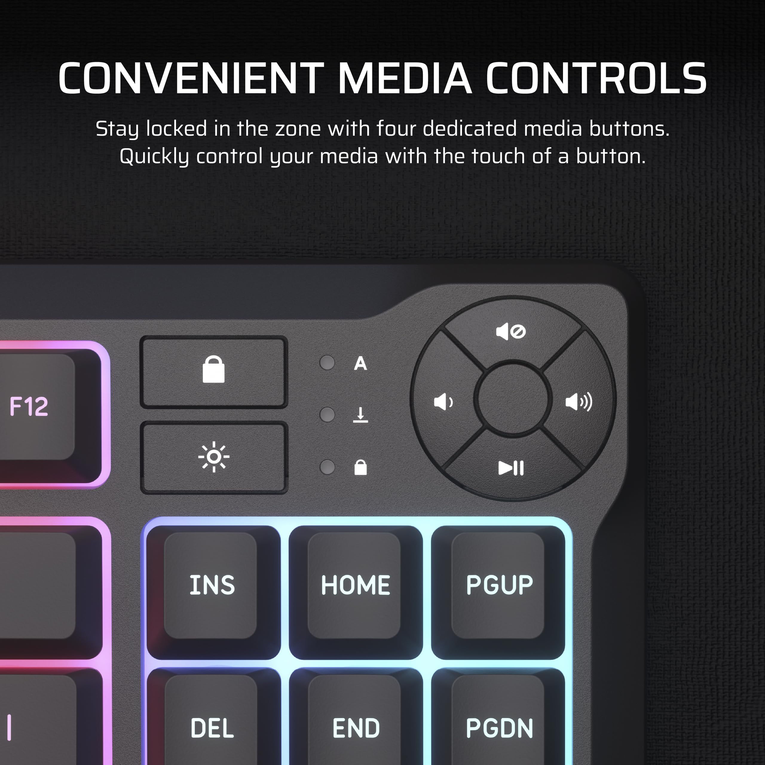 Corsair K55 CORE TKL RGB Gaming Keyboard - Tenkeyless, 8-Zone RGB, Spill Resistant 5