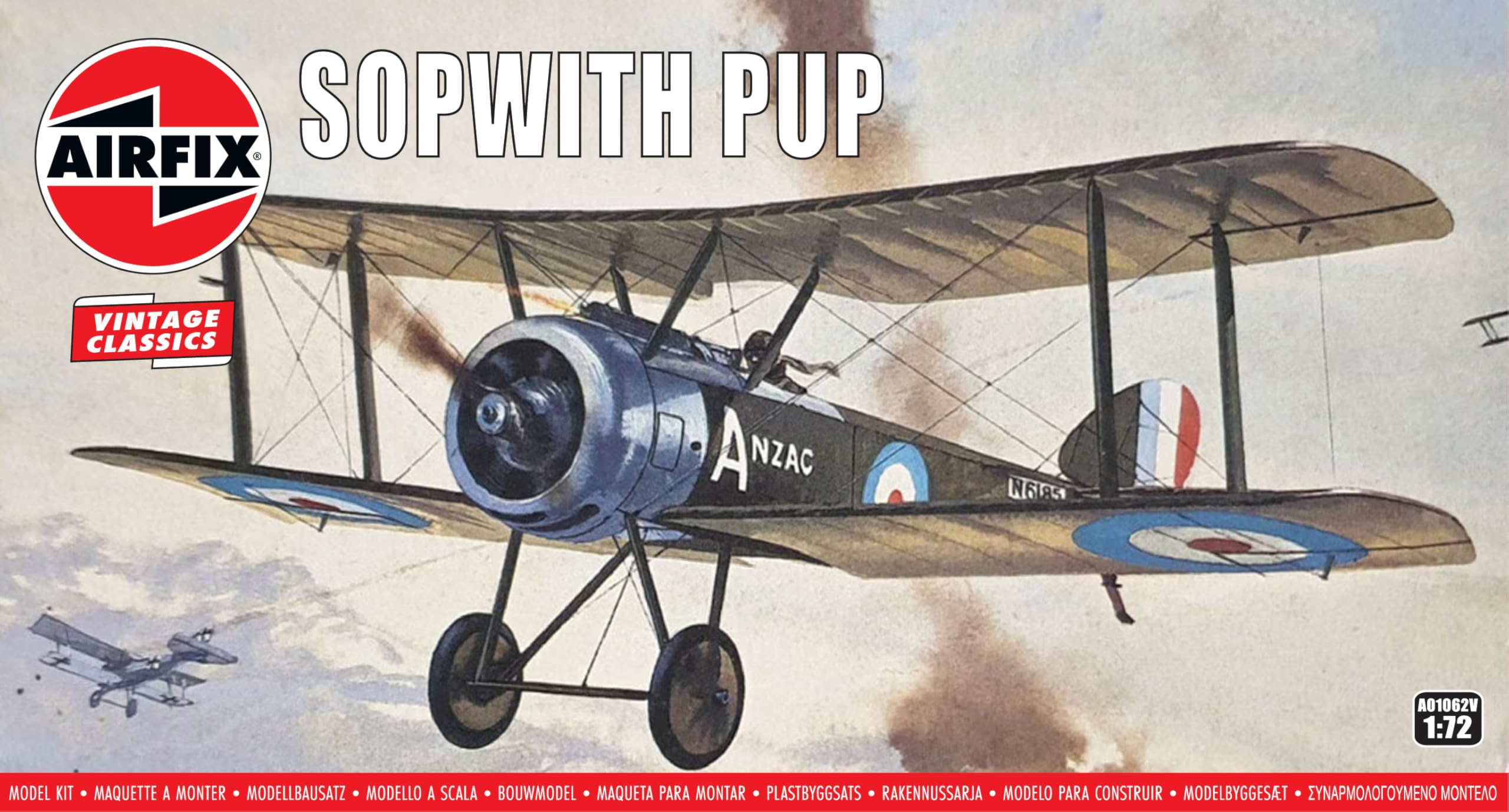 Airfix Sopwith Pup Vintage Classics Model Kit - 1:72 Scale Aircraft for Ages 8+