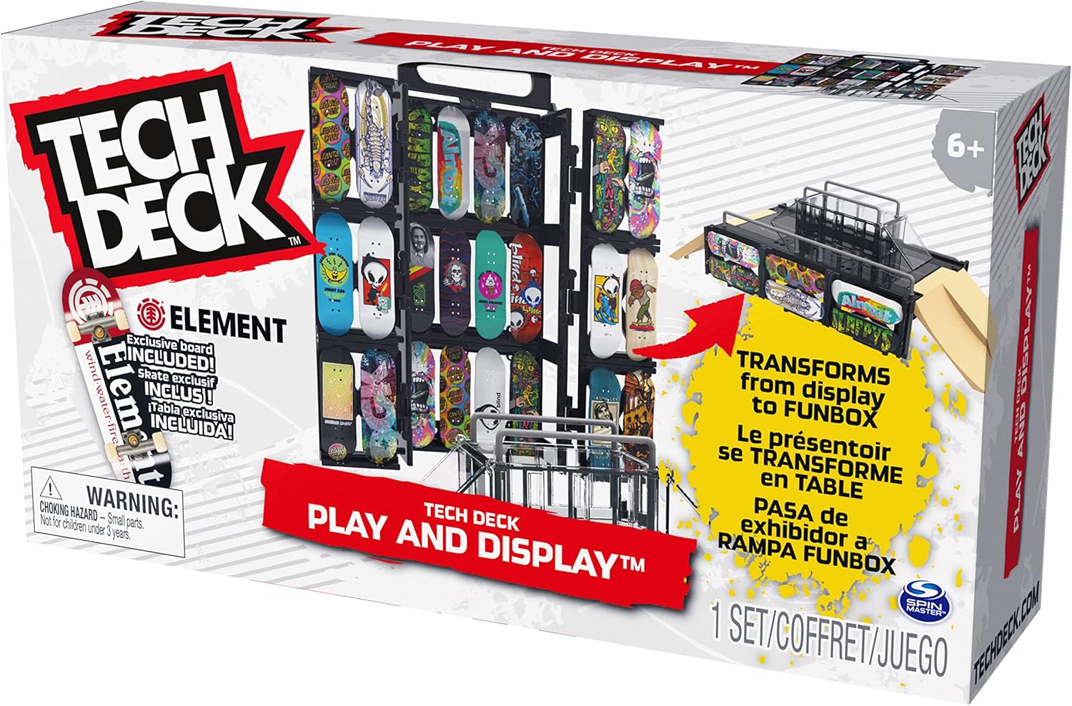 Tech Deck Play and Display Transforming Ramp Set and Carrying Case with Exclusiv 7