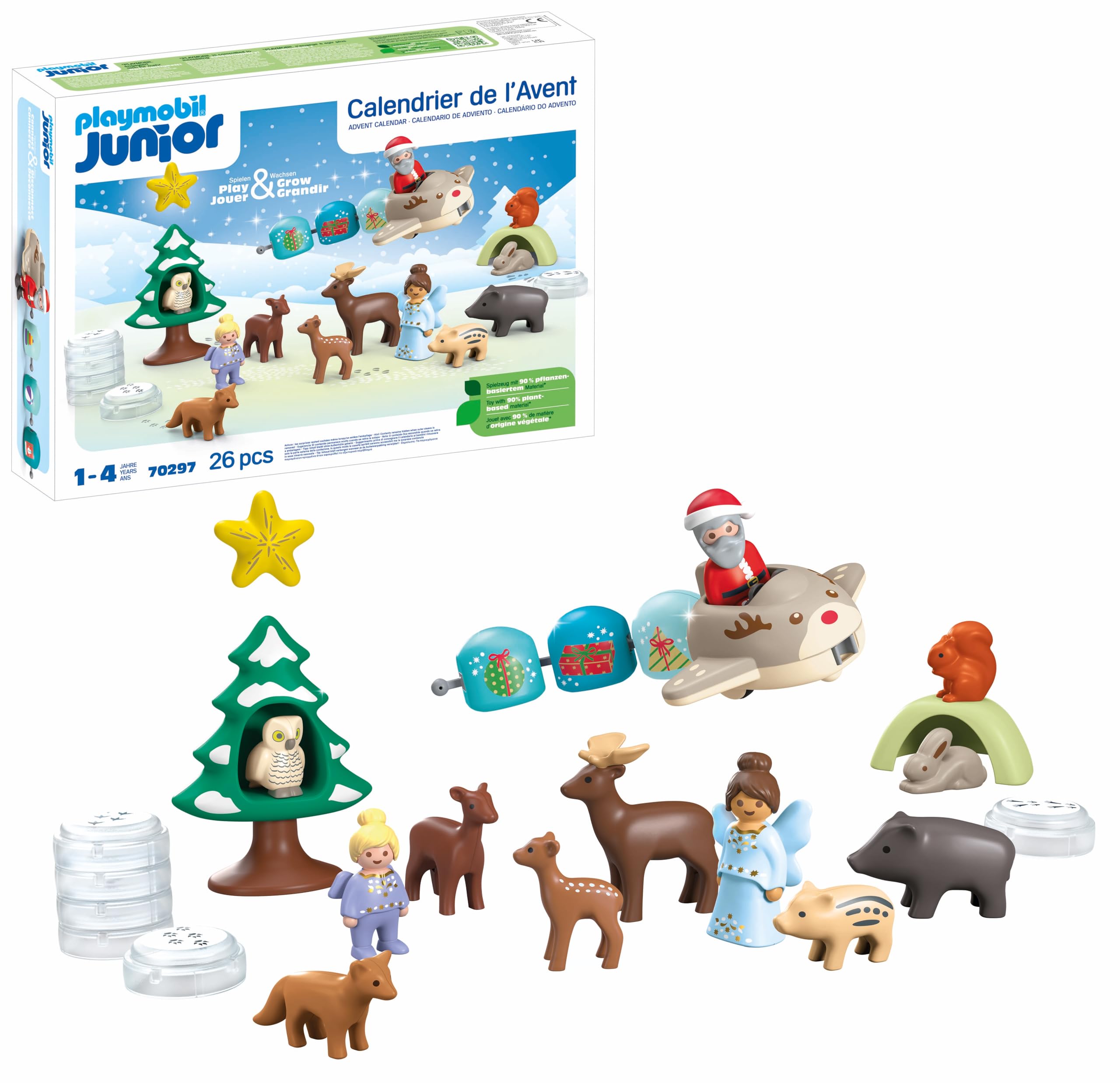 Playmobil 70297 Advent Calendar: Snowy Christmas Playset for Toddlers Ages 1+