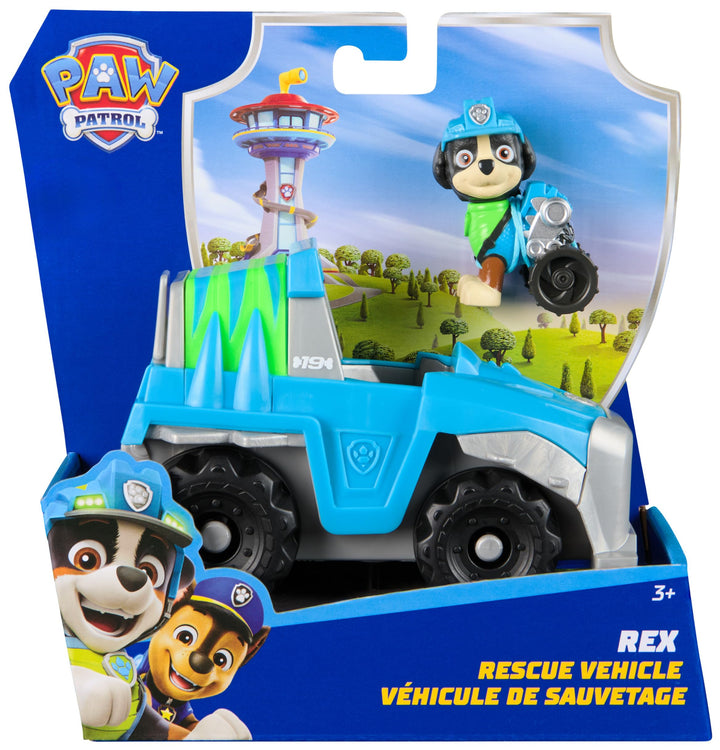 Paw Patrol Rex’s Dinosaur Rescue Vehicle with Collectible Action Figure - Sustainably Made Toy Truck for Kids 3+