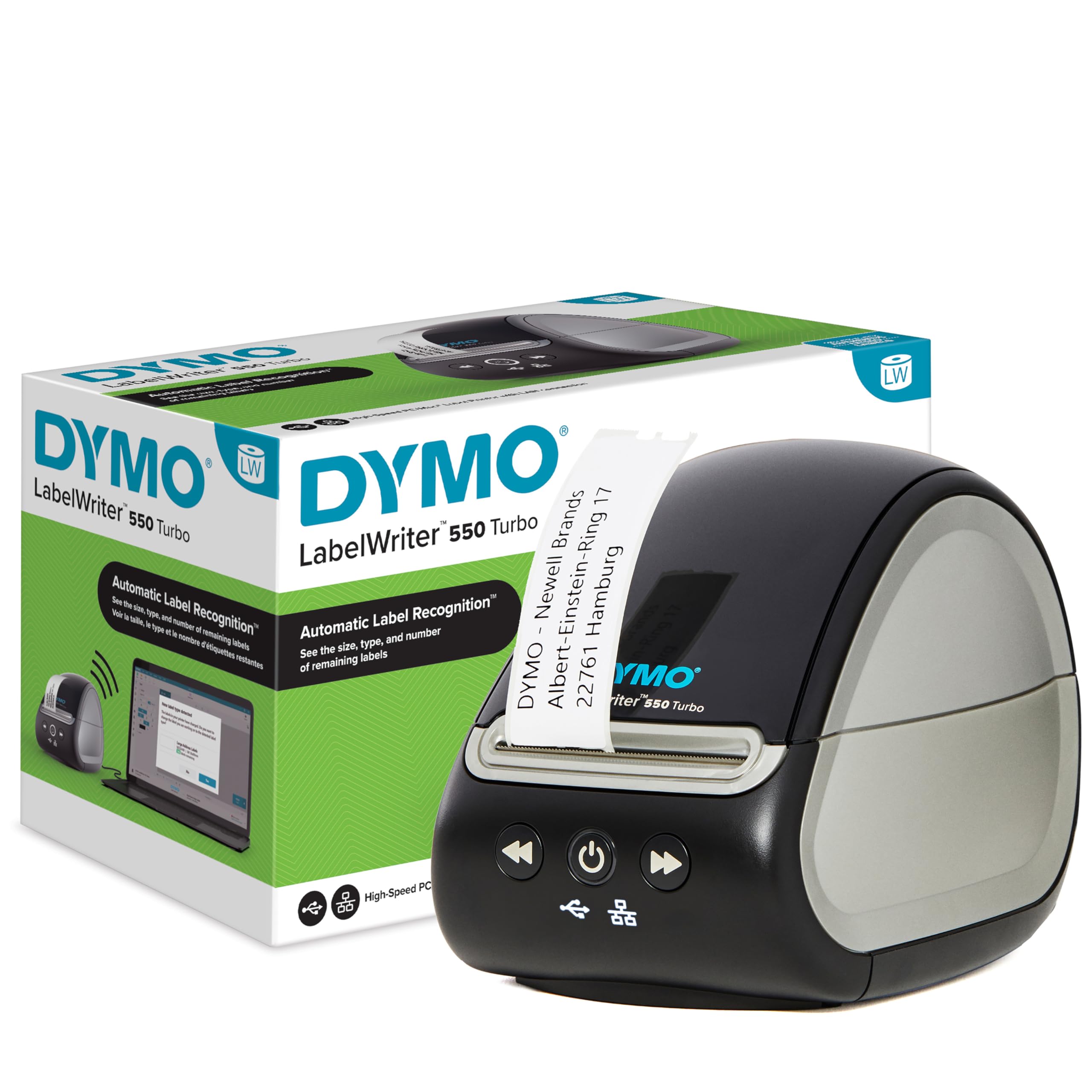 Dymo LabelWriter 550 Turbo Label Printer - High-Speed Printing up to 90 ppm | Monochrome Thermal | Portable 1