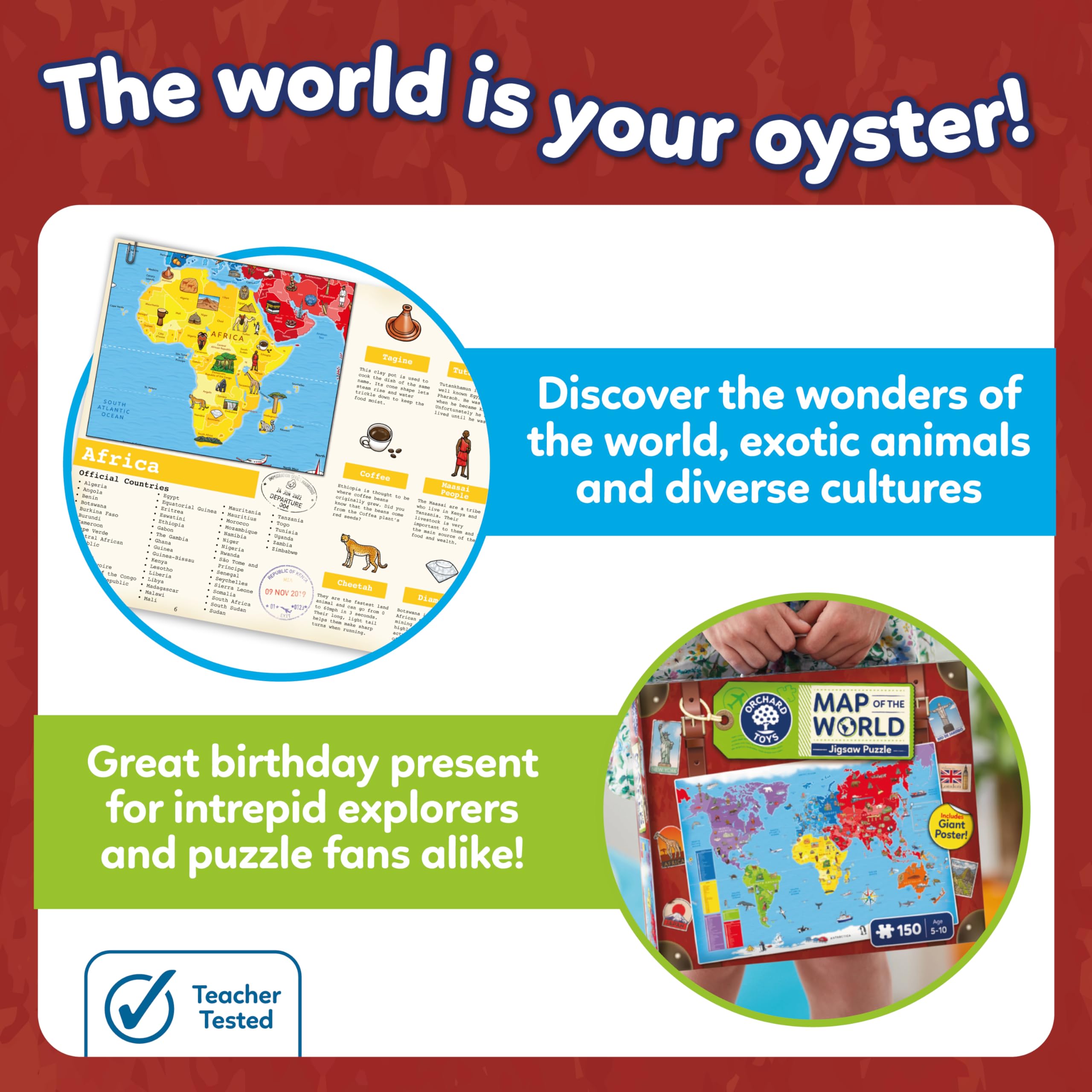 Orchard Toys Map of the World 150-Piece Jigsaw Puzzle with Giant Poster 8