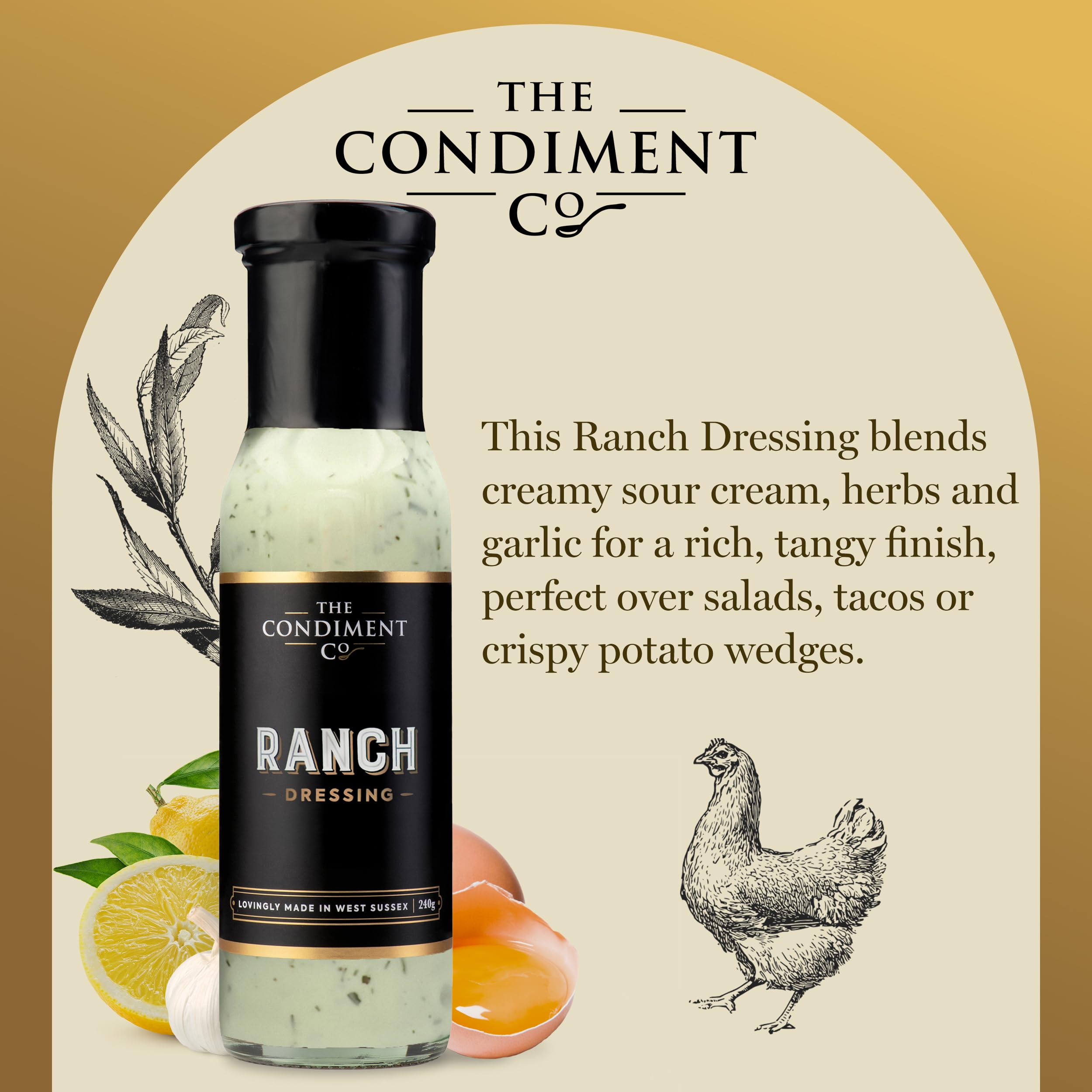 The Condiment Company Ranch Dressing - Creamy, Versatile Sauce | 240g Bottle 4