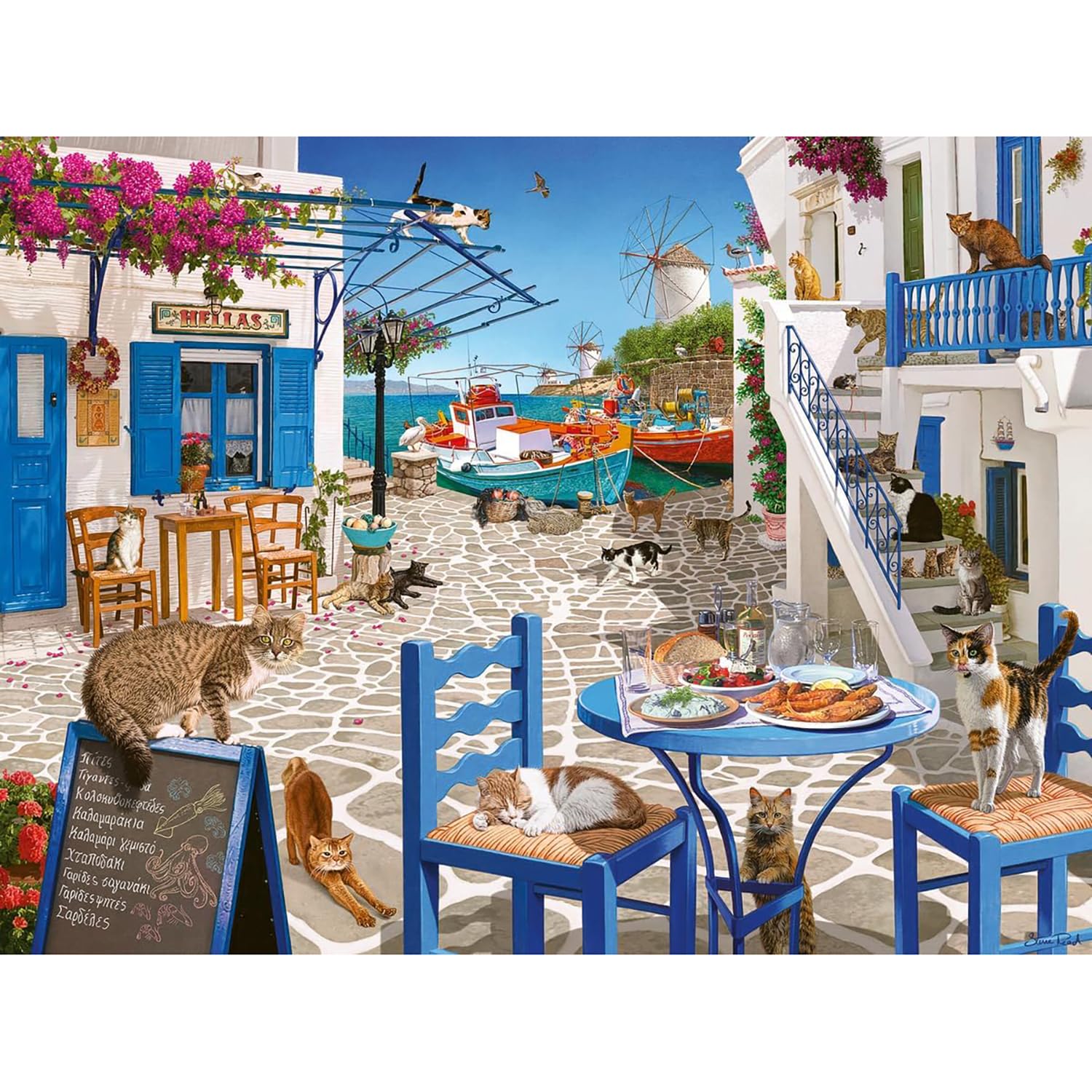 Ravensburger Cats of Mykonos, Greece Jigsaw Puzzle - 1500 Pieces | Glare-Free Finish