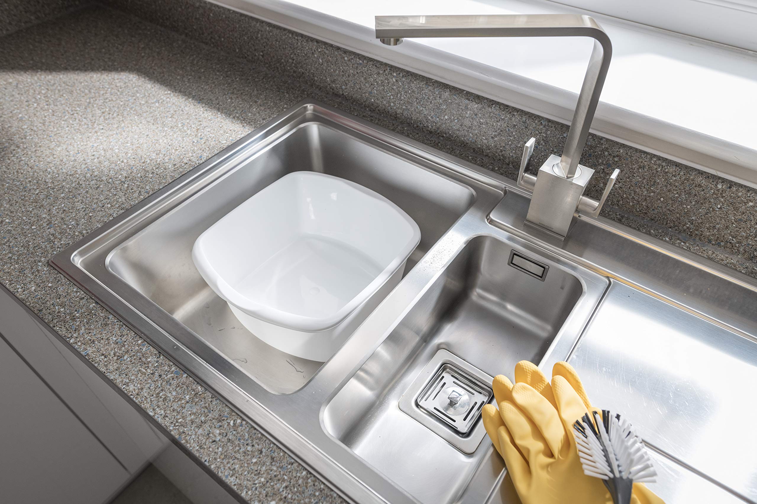 Addis - 8L Small Rectangular Washing Up Bowl, White 10