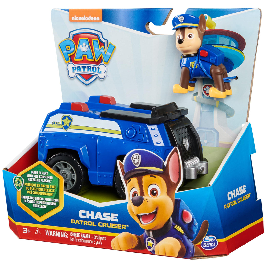 Chase's Patrol Cruiser - PAW Patrol Toy Car with Collectible Action Figure for Kids 3+