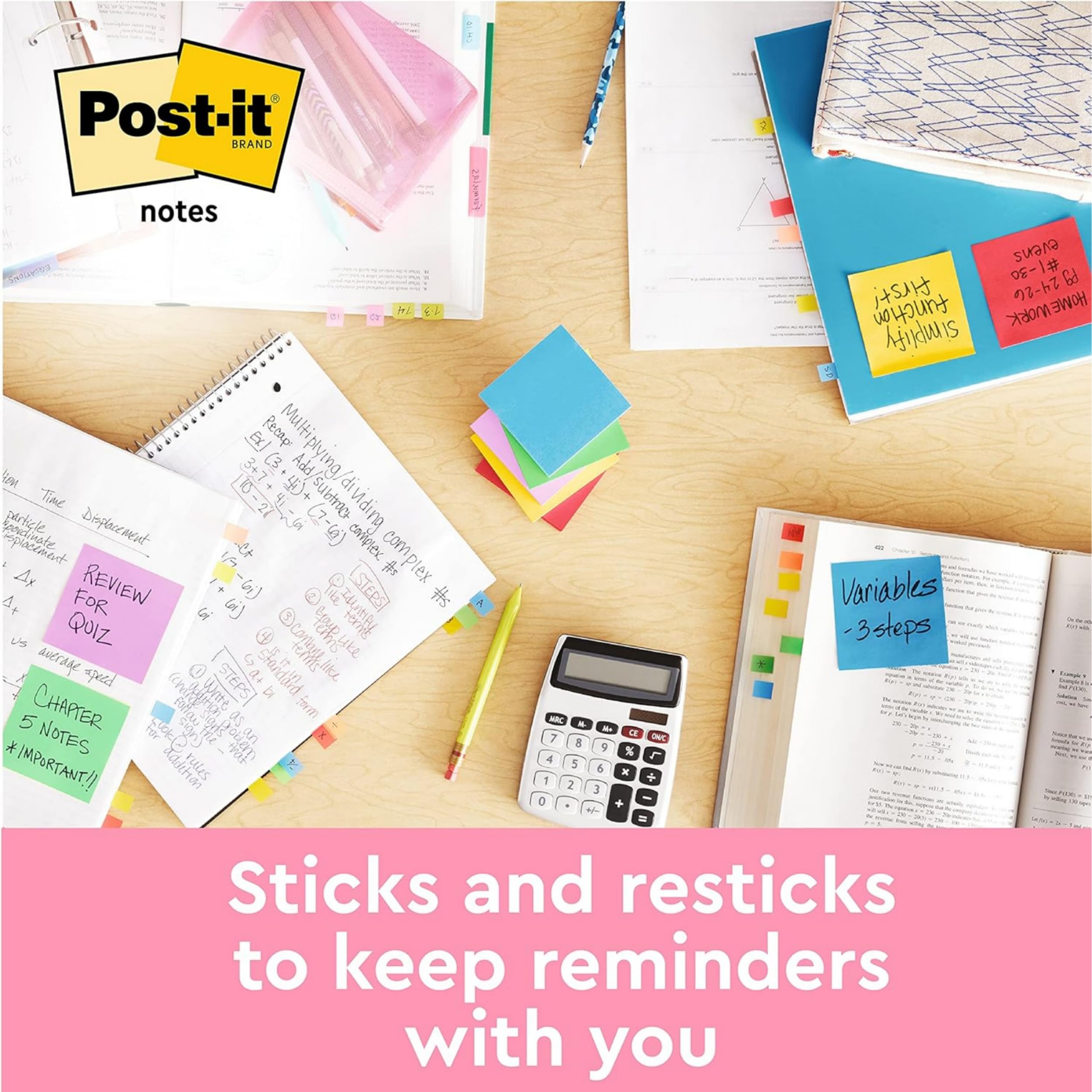 Post-it Notes Cube - Neon Rainbow Collection | 325 Sheets | 76mm x 76mm Square Notes