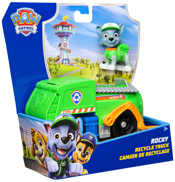 Paw Patrol Rocky's Recycling Lorry - Toy Vehicle with Collectible Action Figure for Kids 3+