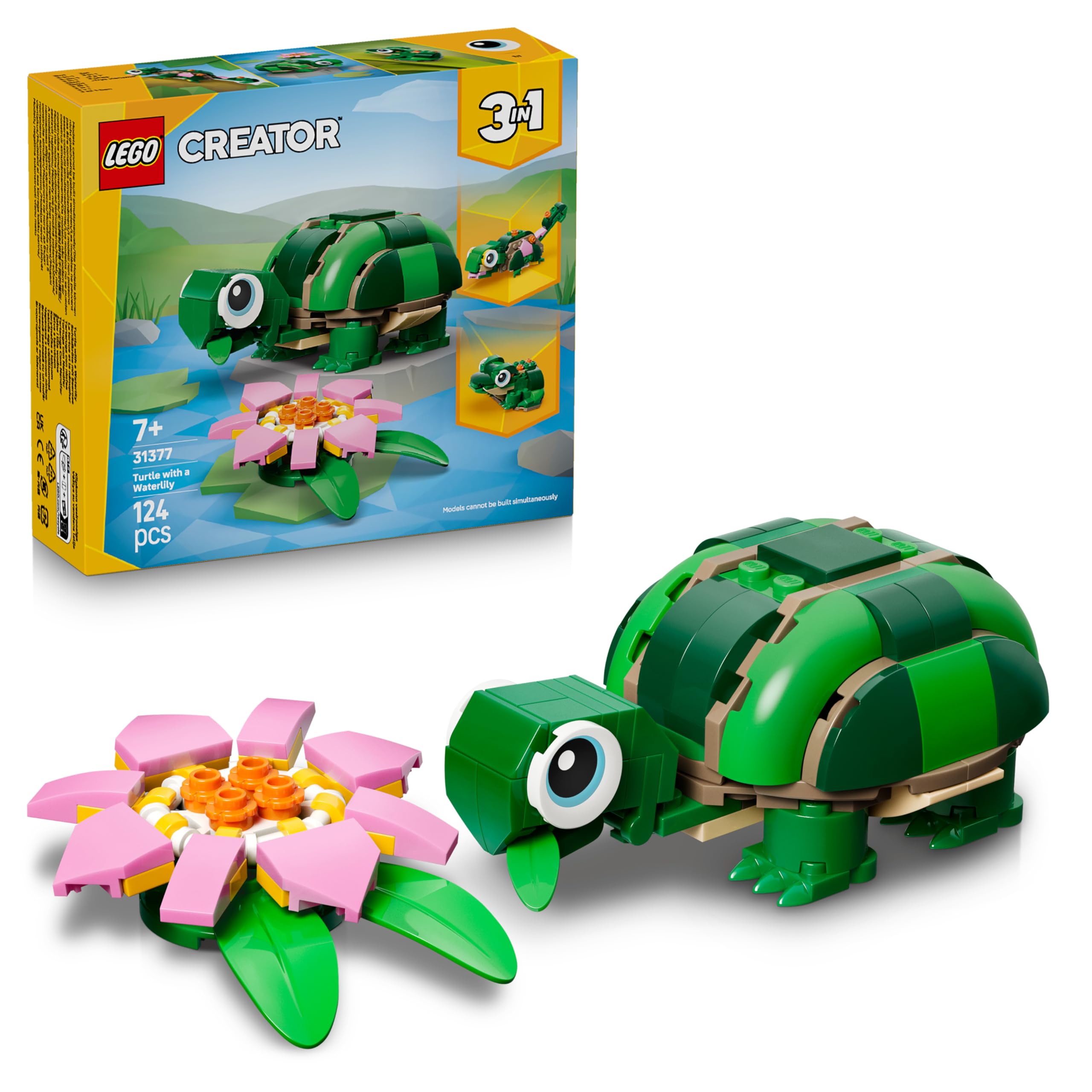 LEGO Creator 3in1 Turtle with a Water Lily Flower Toy - Animal Figure Trans 1