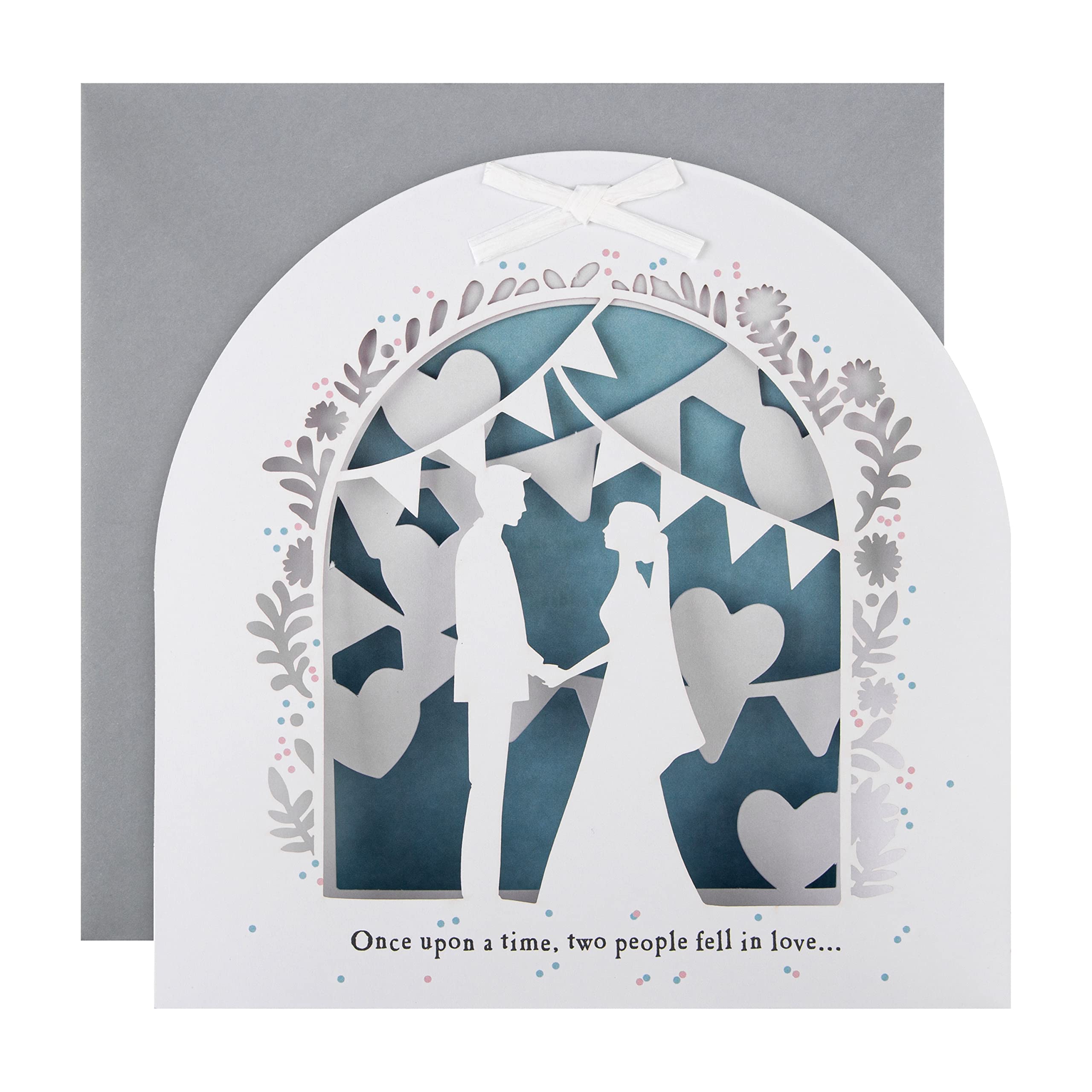 Hallmark 3D Wedding Card - 'Once Upon a Time' Pop Up Design with Laser Cut Details 1