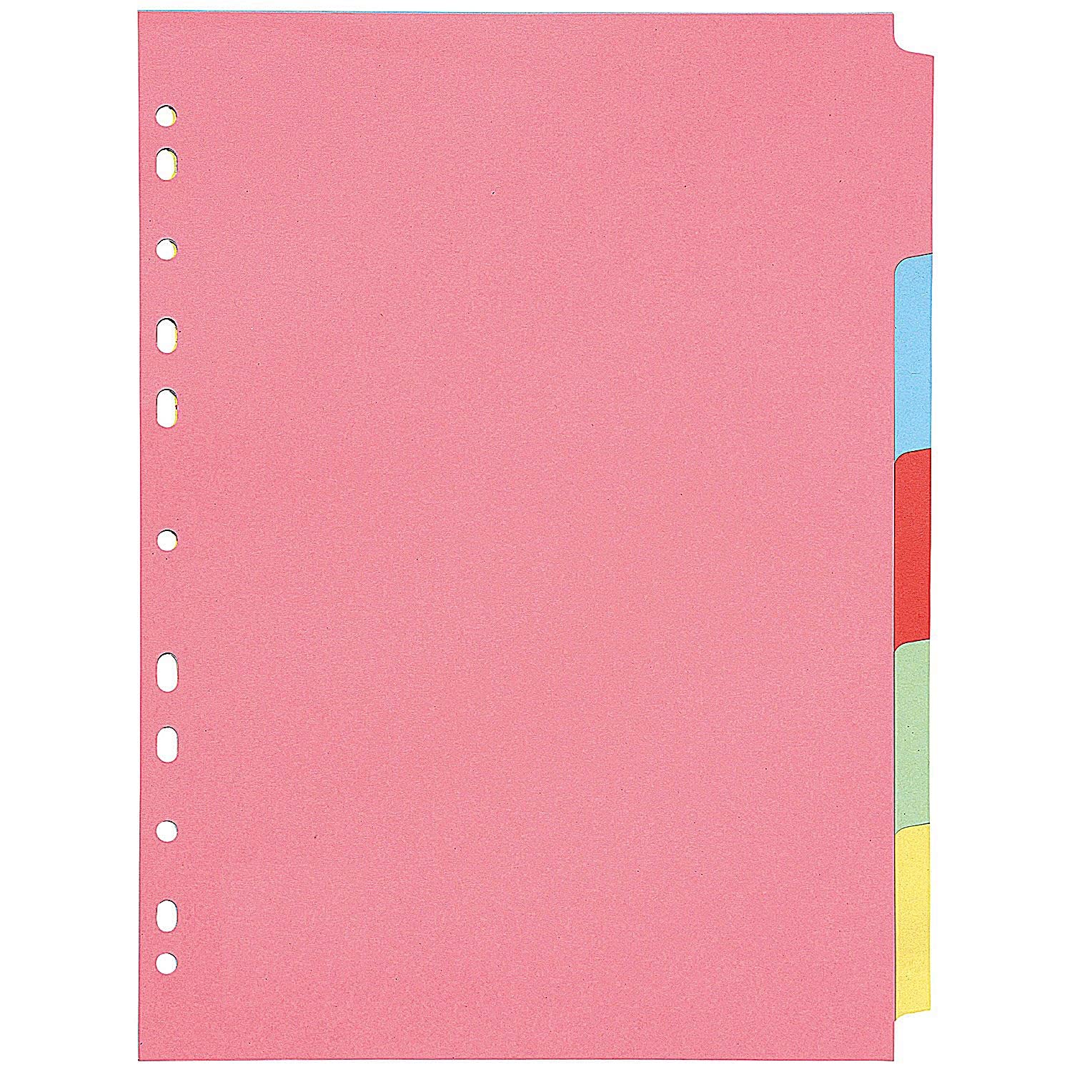 Q-Connect 5-Part Subject Divider A4 Multi-Punched KF26081 | 100% Recycled 160gsm Card 1